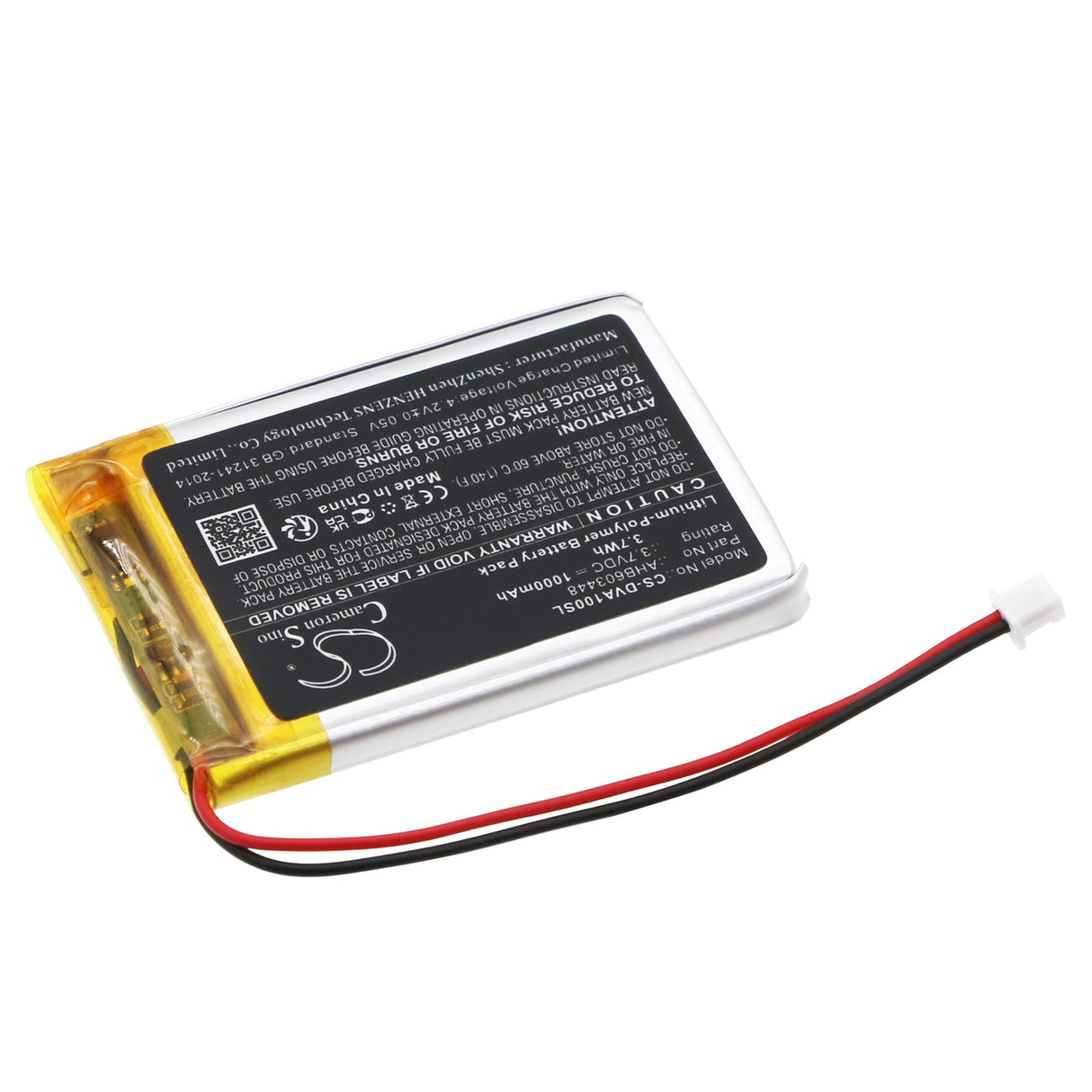 3,7V, Li-Polymer, 1000mAh, Batterie de haut-parleur compatible avec Divoom, Aurabulb, 3,7Wh Haut-parleur Cameron Sino Technology Limited