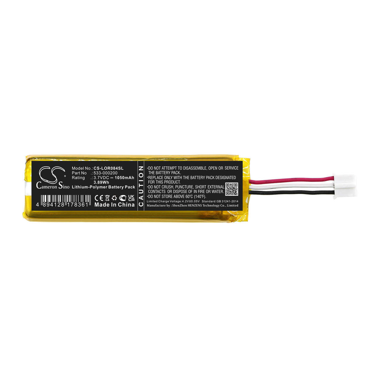 3.7V, Li-Polymer, 1050mAh, Keyboard,Mouse battery fits Logitech, 533-000200, 920-010514, Mx Keys Mini, 3.89Wh Keyboard,Mouse Cameron Sino Technology Limited