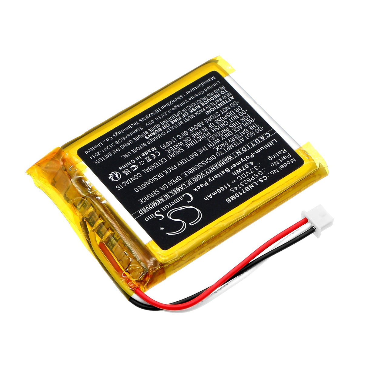 3.7v, Li-polymère, 1100mah, Batterie Babyphone Compatible avec Lionelo Babyline 7.1, 4.07wh BabyPhone Cameron Sino Technology Limited