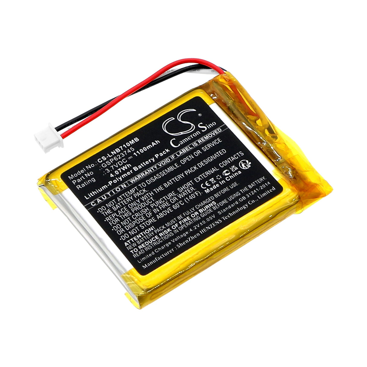 3.7v, Li-polymère, 1100mah, Batterie Babyphone Compatible avec Lionelo Babyline 7.1, 4.07wh BabyPhone Cameron Sino Technology Limited