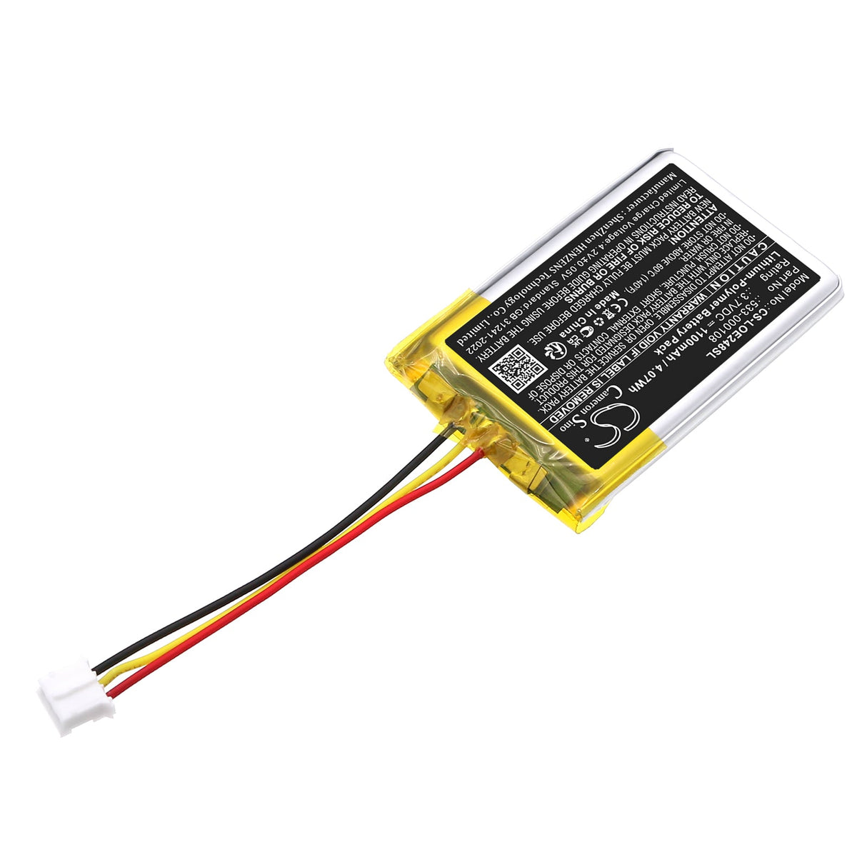 3,7V, Li-Polymer, 1100mAh, Batterie d'enceinte compatible avec Logitech, 533-000108, 880-000248, 886-000015, 4,07Wh Enceinte Cameron Sino Technology Limited