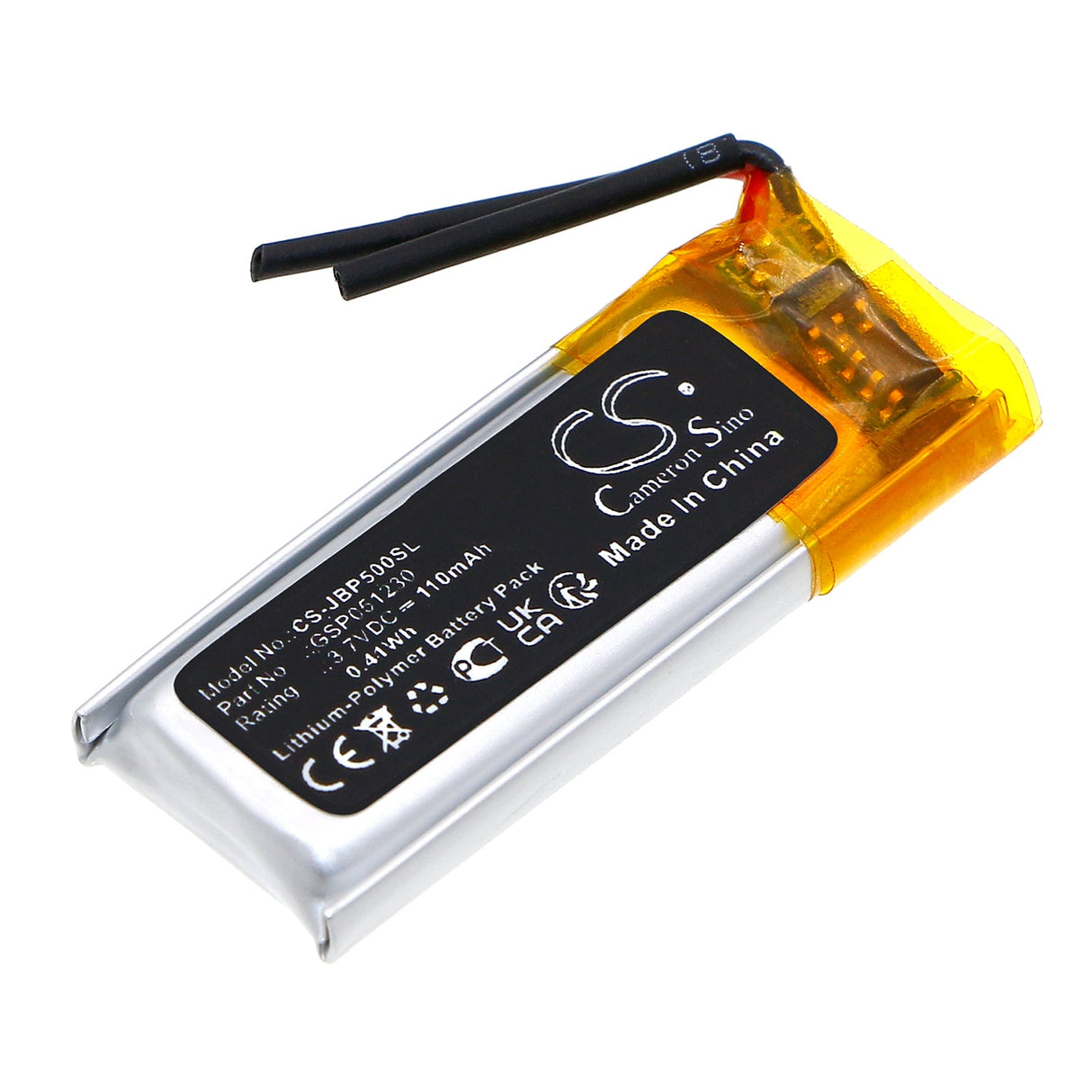 3.7V, Li-Polymer, 110mAh, Wireless Headset battery fits Jbl, Inspire 500, 0.41Wh Wireless Headset Cameron Sino Technology Limited