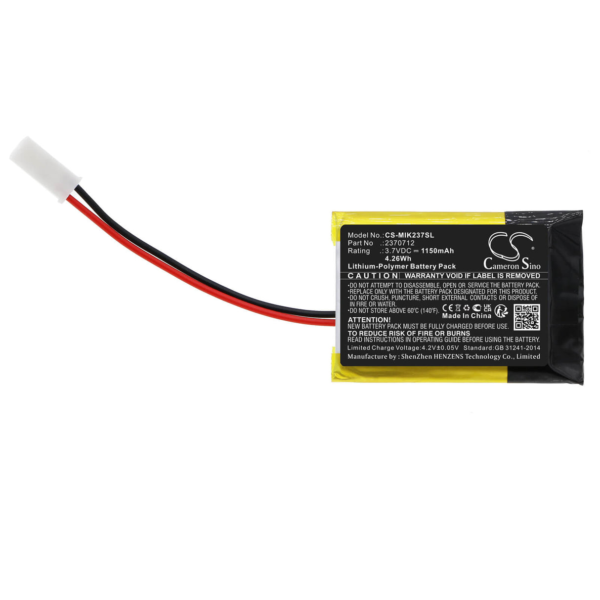 3.7V, Li-Polymer, 1150mAh, Batterie de télécommande compatible avec Minn Kota, Ipilot Link Remote 2016, Ipilot Link Remote Précédent, 4.26Wh Télécommande Cameron Sino Technology Limited
