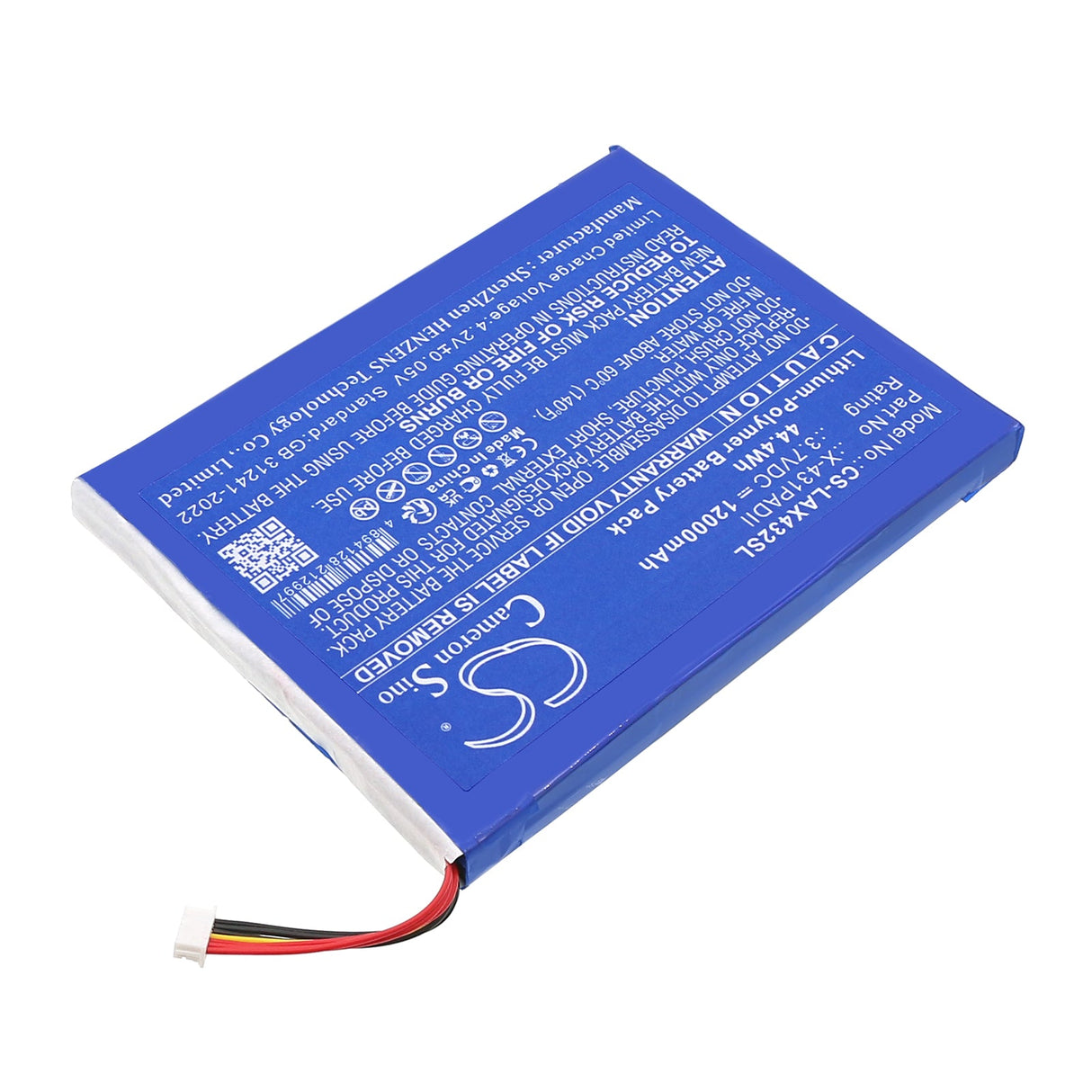 3.7V, Li-Polymer, 12000mAh, batterie de scanner de diagnostic compatible avec Launch, scanner de diagnostic X431 Pad 2, scanner de diagnostic X431 Pad Ii, 44.4Wh scanner de diagnostic Cameron Sino Technology Limited