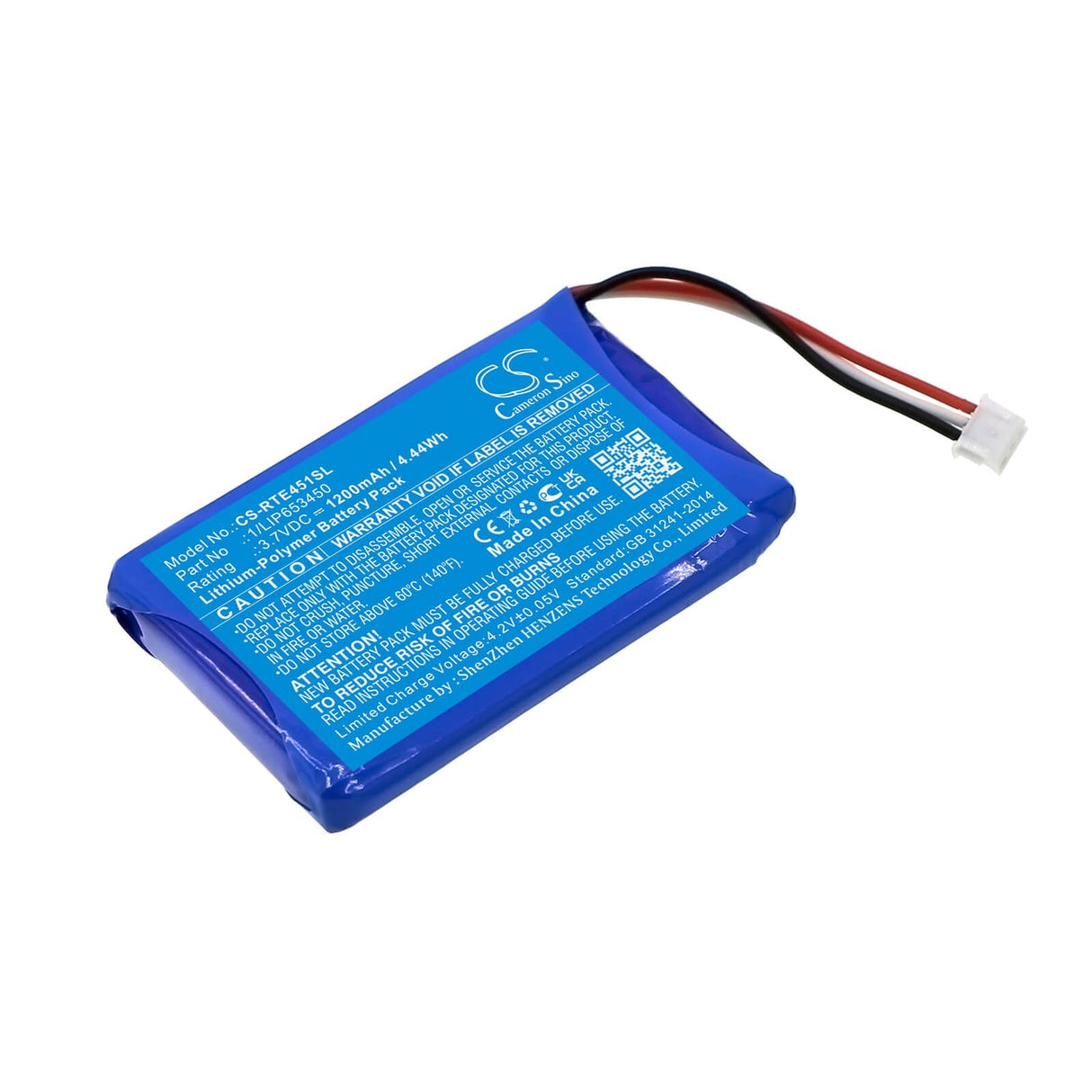 3.7V, Li-Polymer, 1200mAh, Touch Screen Remote Control battery fits Range Rover, 1/lip653450, Ah42-19g291-aa, Lr 02 31 91, 4.44Wh Touch Screen Remote Control Cameron Sino Technology Limited
