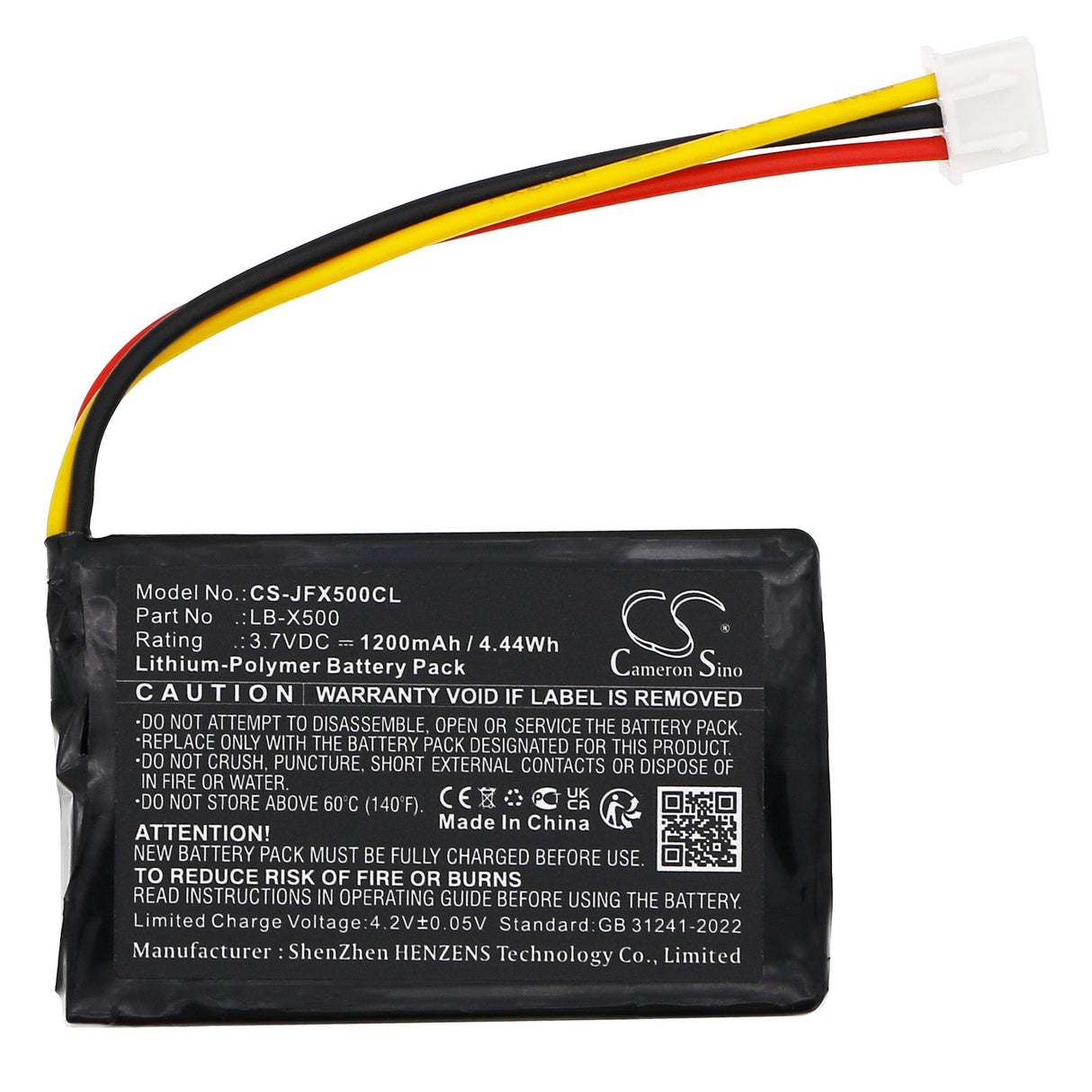 3,7V, Li-Polymer, 1200mAh, batterie de téléphone sans fil compatible avec Jetfon, X500, 4,44Wh Téléphone sans fil Cameron Sino Technology Limited (Téléphone sans fil)