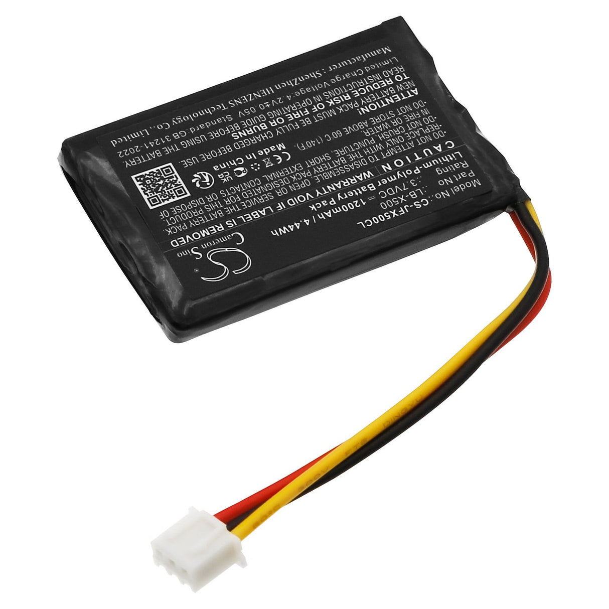 3,7V, Li-Polymer, 1200mAh, batterie de téléphone sans fil compatible avec Jetfon, X500, 4,44Wh Téléphone sans fil Cameron Sino Technology Limited (Téléphone sans fil)