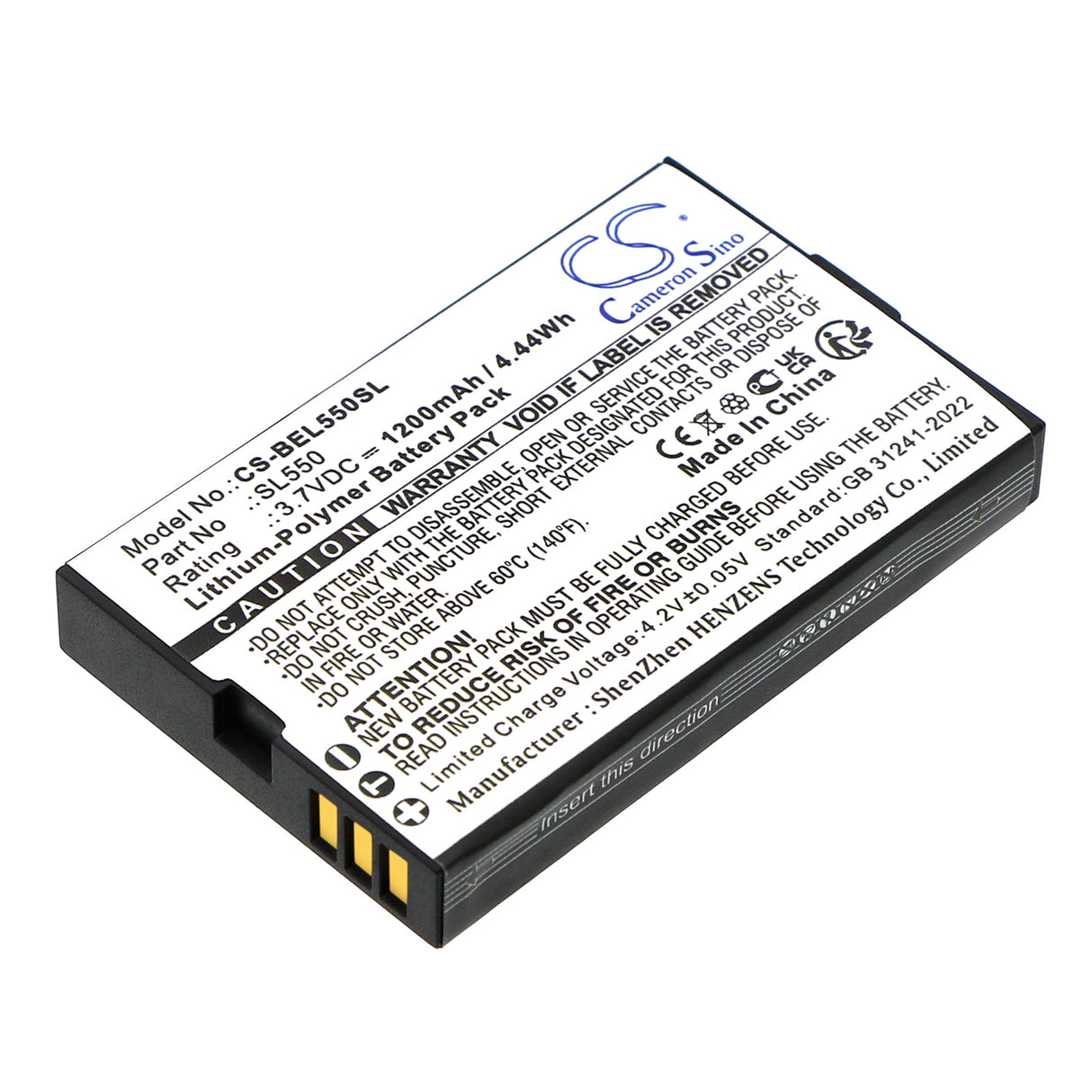 3.7V, Li-Polymer, 1200mAh, Mobile, SmartPhone battery fits Bea-fon, Al550, 4.44Wh Mobile, SmartPhone Cameron Sino Technology Limited (Smartphone)