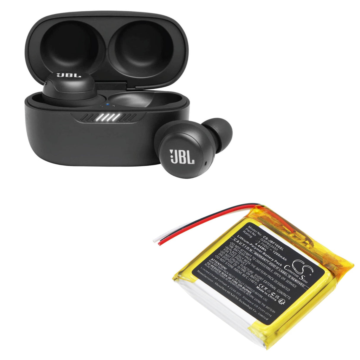 3.7V, Li-Polymer, 1200mAh, Wireless Headset battery fits Jbl, Free, Free Truly, 4.44Wh Wireless Headset Cameron Sino Technology Limited