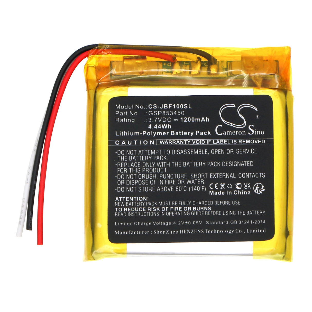 3.7V, Li-Polymer, 1200mAh, Wireless Headset battery fits Jbl, Free, Free Truly, 4.44Wh Wireless Headset Cameron Sino Technology Limited