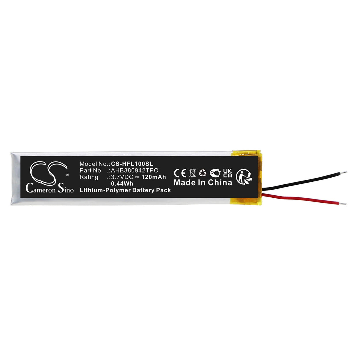 3.7v, Li-polymer, 120mah, Headset Battery Fits Huawei Freelace, 0.44wh Wireless Headset Cameron Sino Technology Limited
