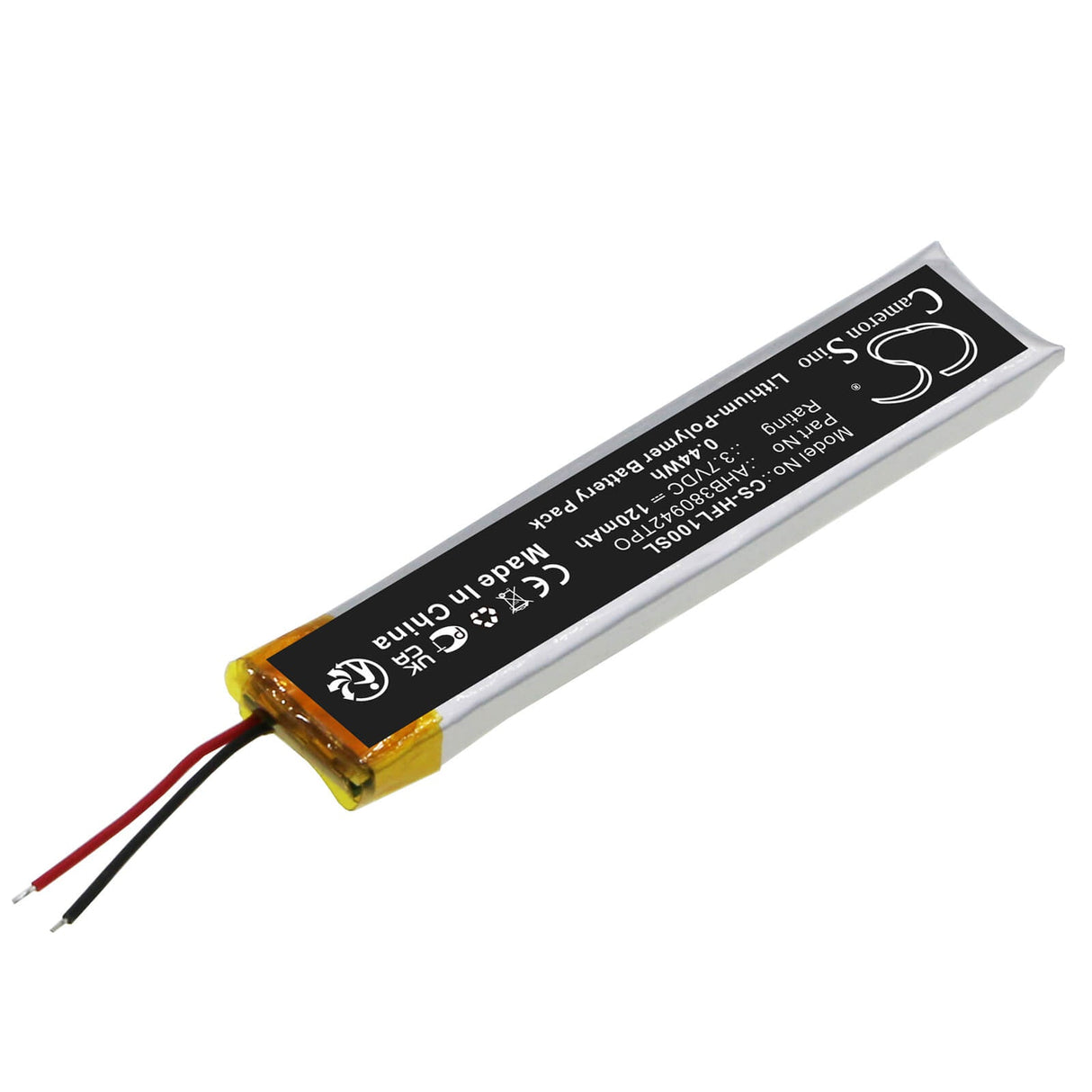 3.7v, Li-polymer, 120mah, Headset Battery Fits Huawei Freelace, 0.44wh Wireless Headset Cameron Sino Technology Limited