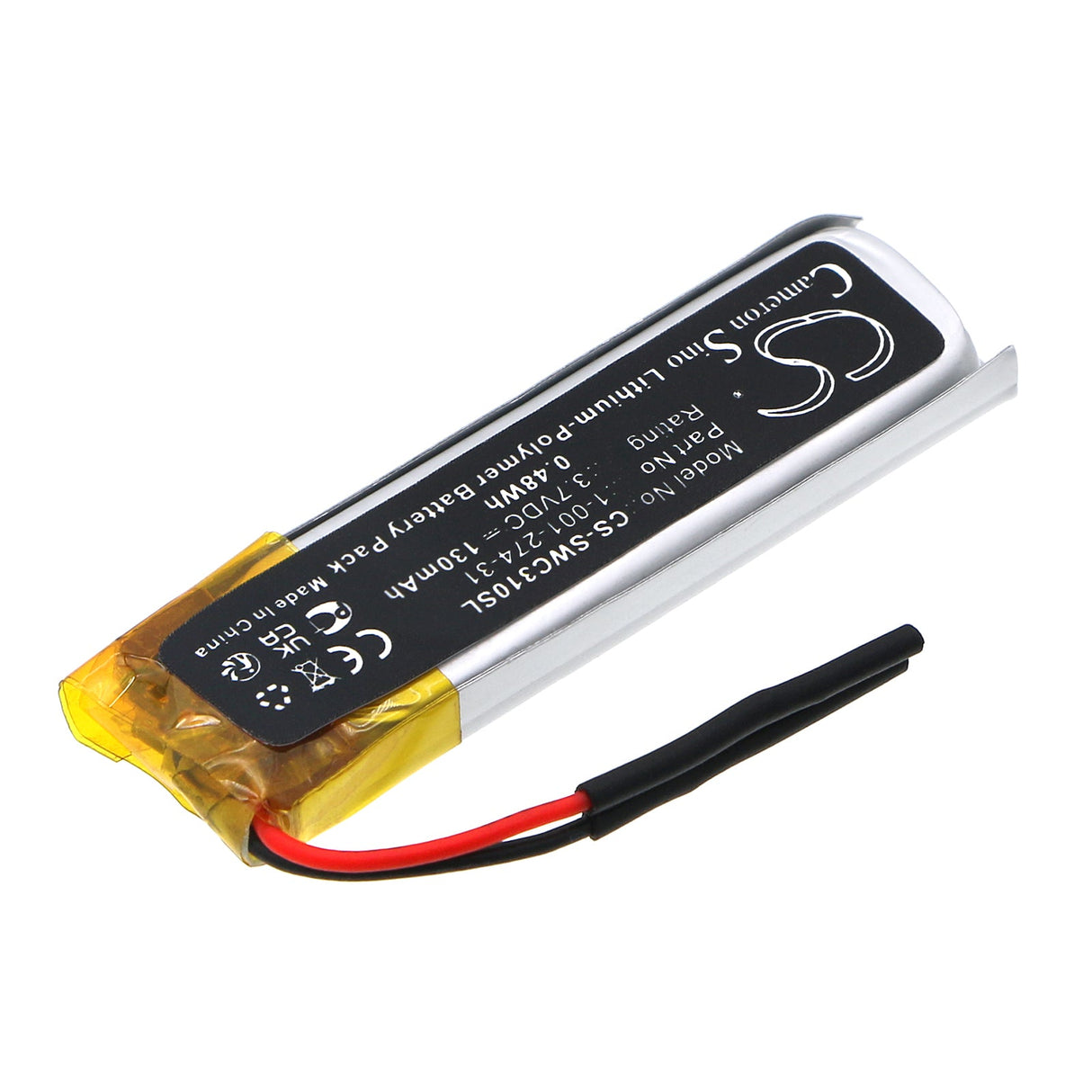 3.7V, Li-Polymer, 130mAh, Wireless Headset battery fits Sony, Wi-c200, Wi-c300, 0.48Wh Wireless Headset Cameron Sino Technology Limited