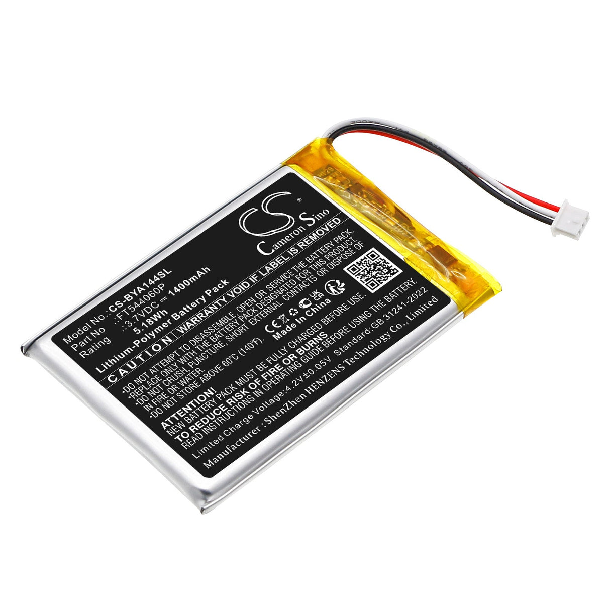 3.7V, Li-Polymer, 1400mAh, batterie BabyPhone compatible avec Babymoov, A014416, A014417, 5.18Wh BabyPhone Cameron Sino Technology Limited