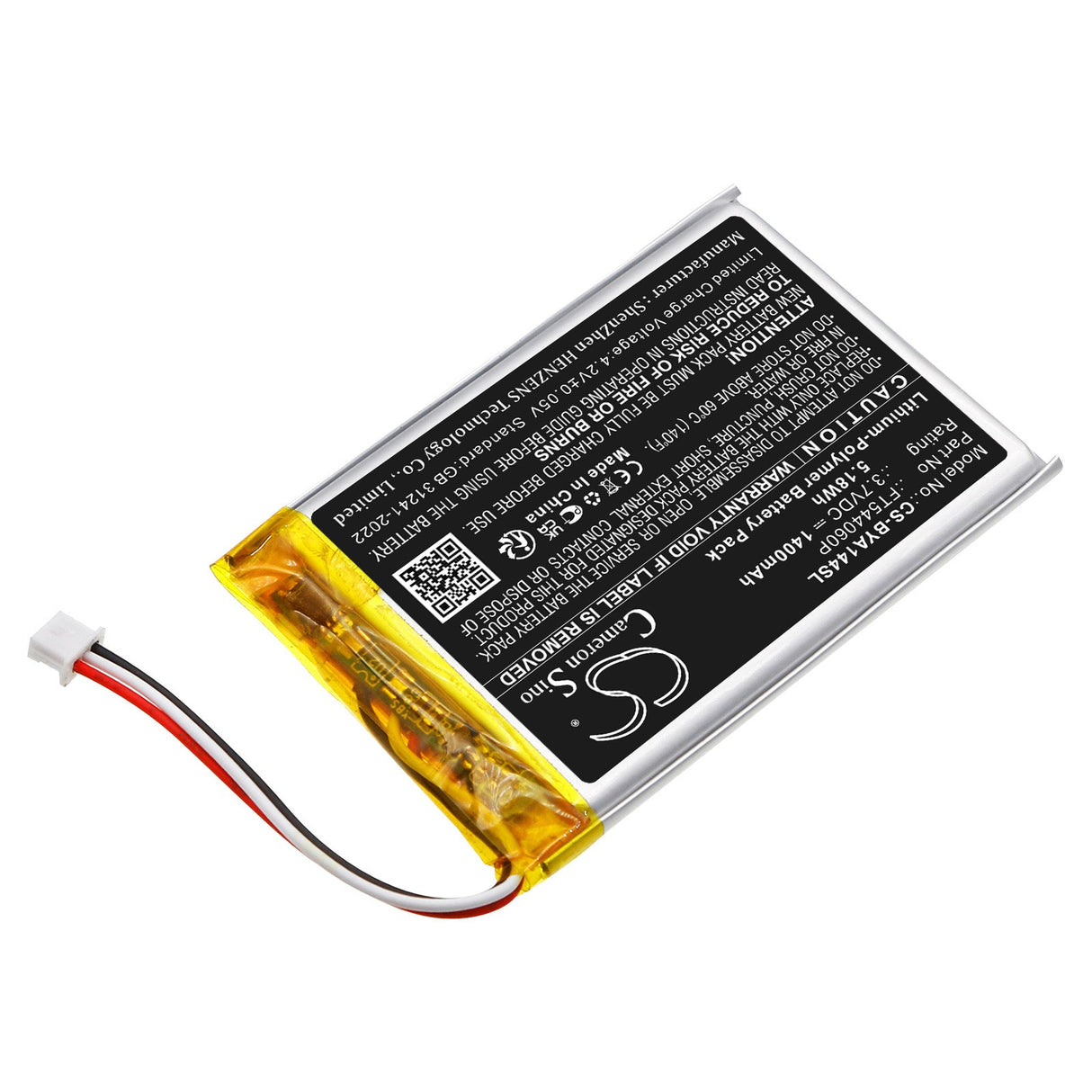 3.7V, Li-Polymer, 1400mAh, batterie BabyPhone compatible avec Babymoov, A014416, A014417, 5.18Wh BabyPhone Cameron Sino Technology Limited