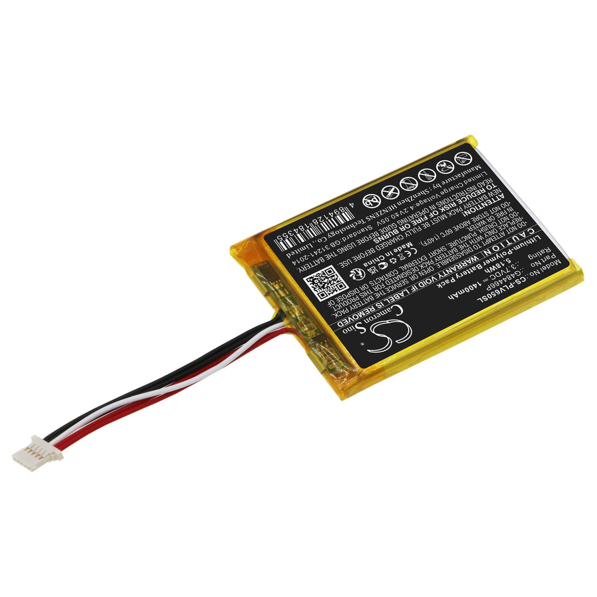 3.7V, Li-Polymer, 1400mAh, batterie GPS compatible avec Polar, G484466p, V650, 5.18Wh GPS, Navigator Cameron Sino Technology Limited