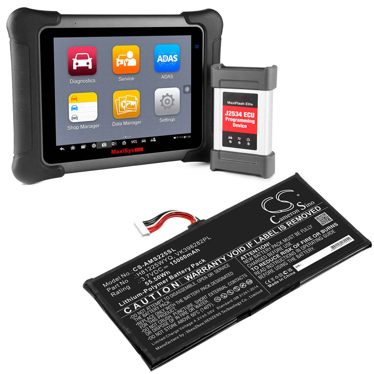 3.7v, Li-polymer, 15000mah, Diagnostics Battery Fit's Autel, Maxisys Elite, Mlp408385-4p 55.50wh Diagnostic Scanner Cameron Sino Technology Limited