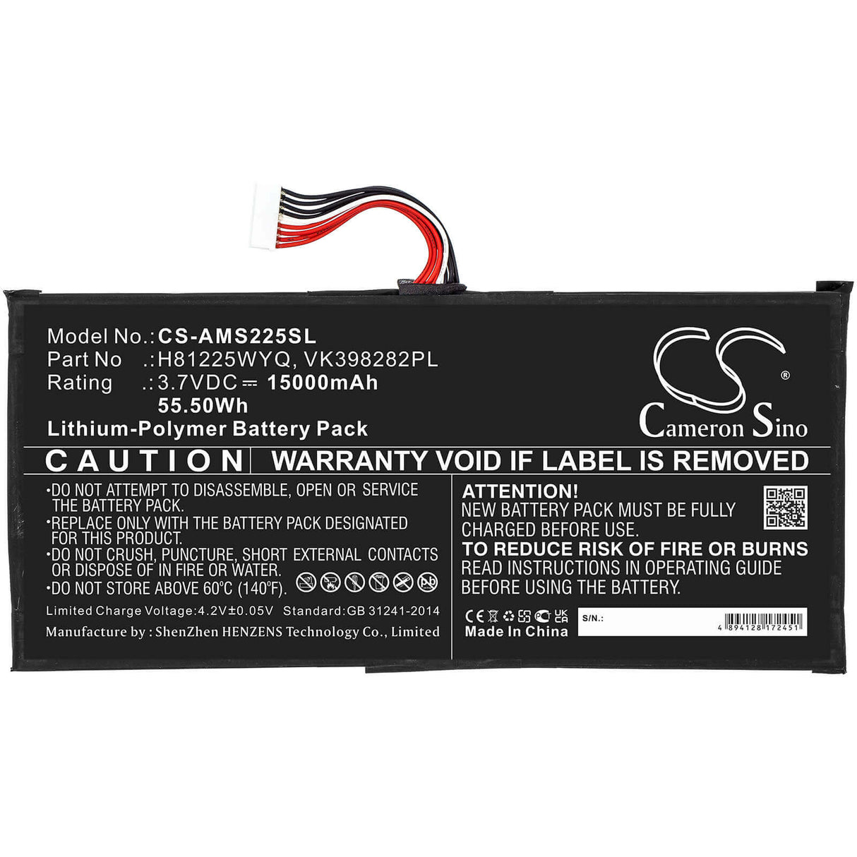 3.7v, Li-polymer, 15000mah, Diagnostics Battery Fit's Autel, Maxisys Elite, Mlp408385-4p 55.50wh Diagnostic Scanner Cameron Sino Technology Limited