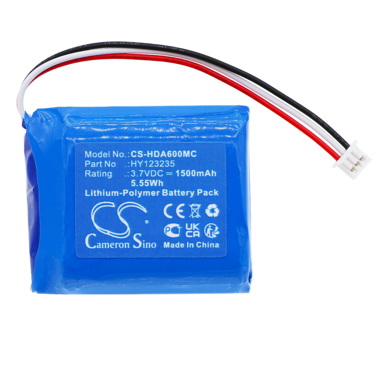 3,7v, Li-polymère, 1500mah, Batterie de caméra corporelle compatible avec Hp, Dsj-a6x, 5,55wh Caméra corporelle Cameron Sino Technology Limited