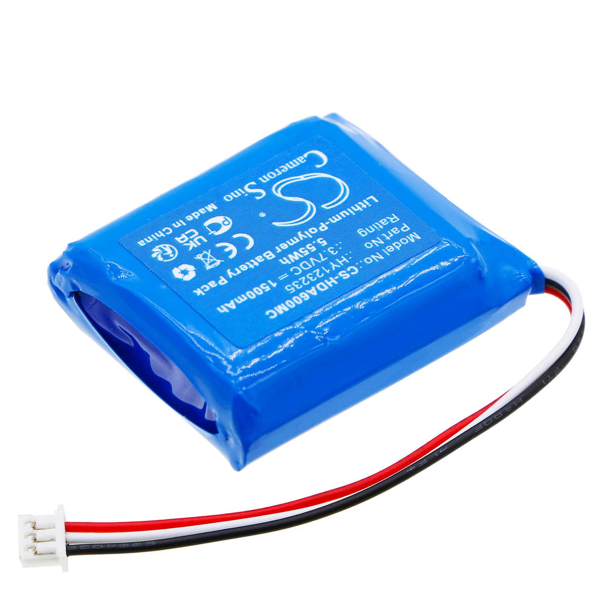 3,7v, Li-polymère, 1500mah, Batterie de caméra corporelle compatible avec Hp, Dsj-a6x, 5,55wh Caméra corporelle Cameron Sino Technology Limited