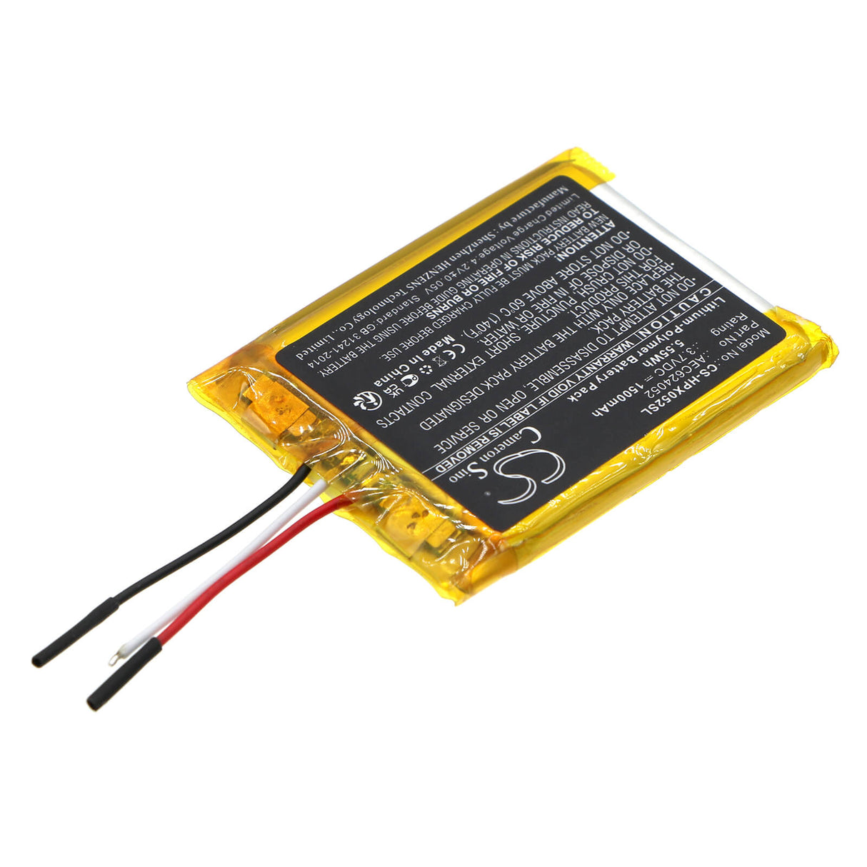 3.7V, Li-Polymer, 1500mAh, Headset battery fits Hyperx, Aec624052, Cloud Alpha, 5.55Wh Wireless Headset Cameron Sino Technology Limited