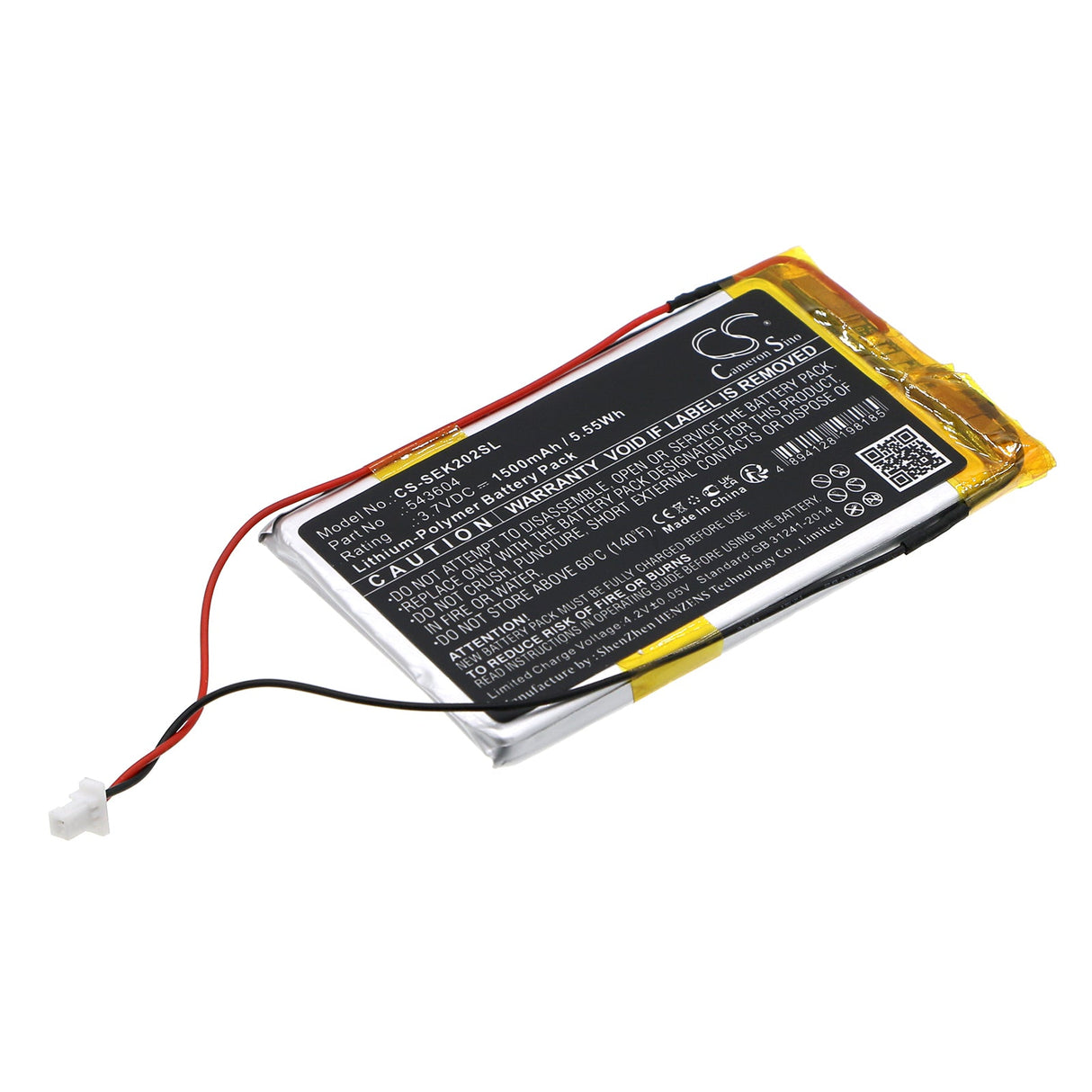 3.7V, Li-Polymer, 1500mAh, Batterie compatible avec Sennheiser, Récepteur Ek 2020-d-ii, Ek2020, Émetteurs & Récepteur 5.55Wh Cameron Sino Technology Limited