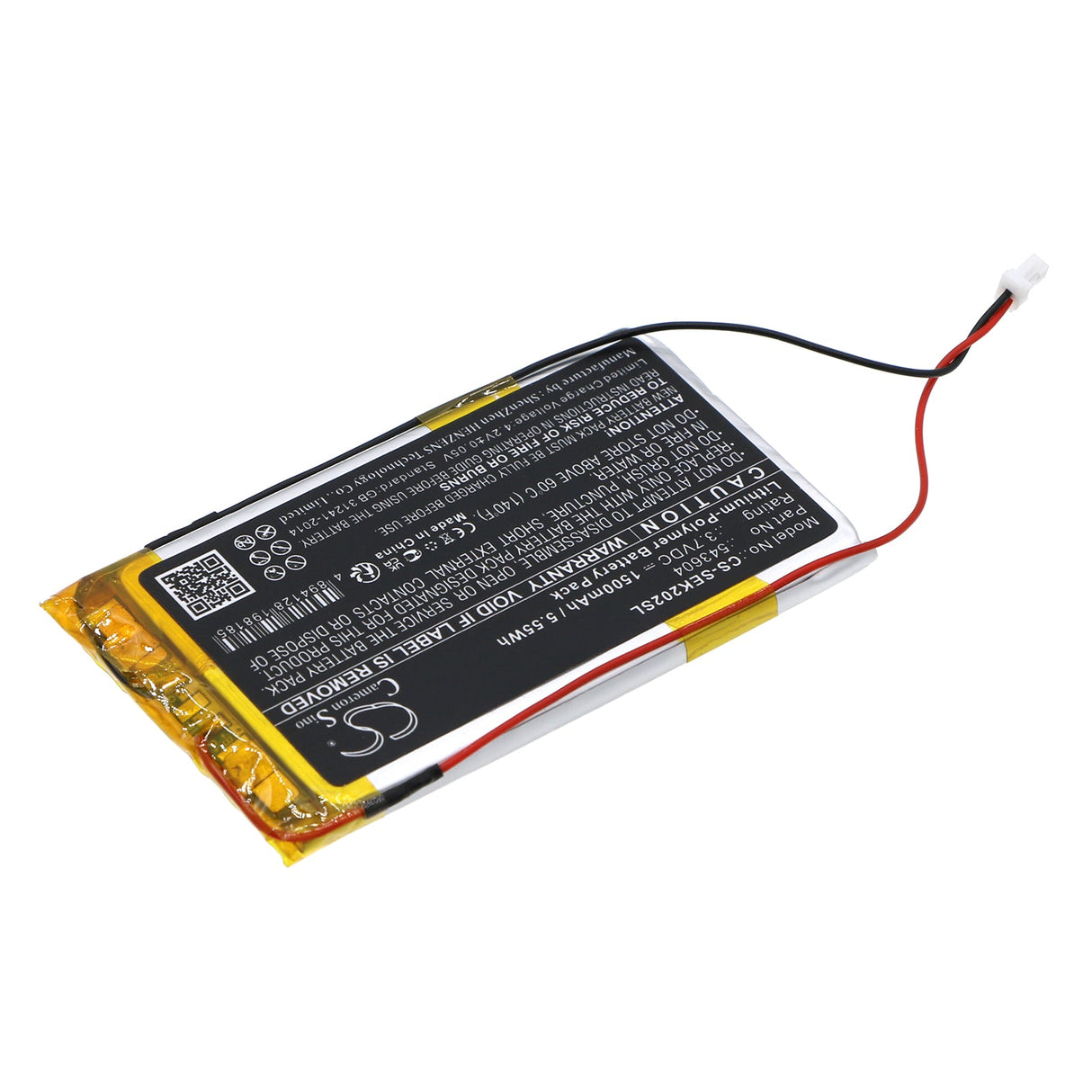3.7V, Li-Polymer, 1500mAh, Batterie compatible avec Sennheiser, Récepteur Ek 2020-d-ii, Ek2020, Émetteurs & Récepteur 5.55Wh Cameron Sino Technology Limited