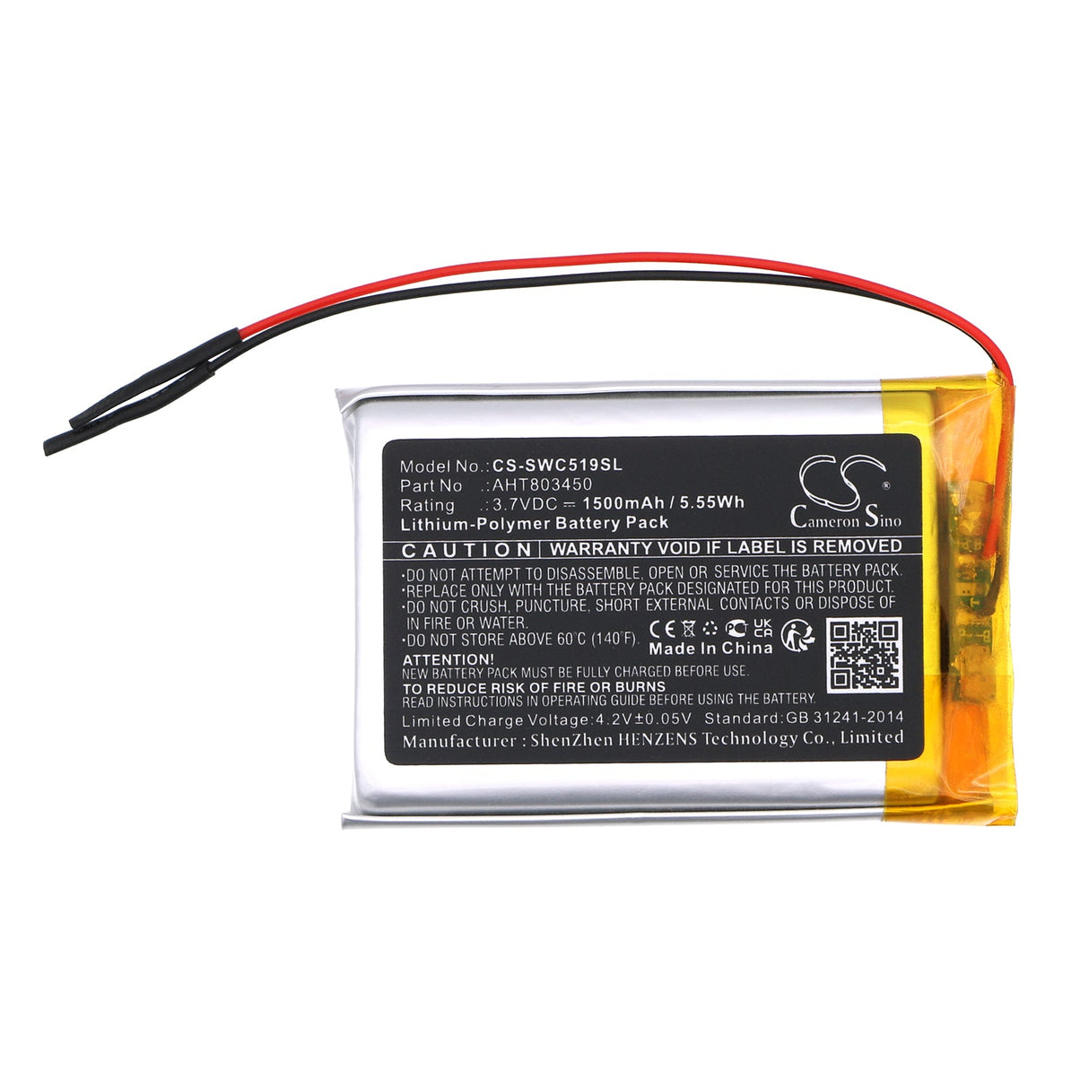 3.7V, Li-Polymer, 1500mAh Communication & Conferencing Battery fits Skywin, Sw-cs-519, Wireless Conference, 5.55Wh Communication & Conferencing Cameron Sino Technology Limited
