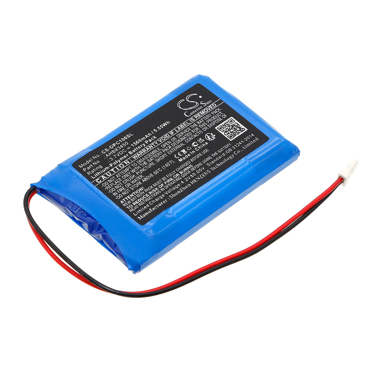 3.7V, Li-Polymer, 1500mAh, Media Player battery fits Opus, Ahb83450, Click, Player, 5.55Wh Media Player Cameron Sino Technology Limited