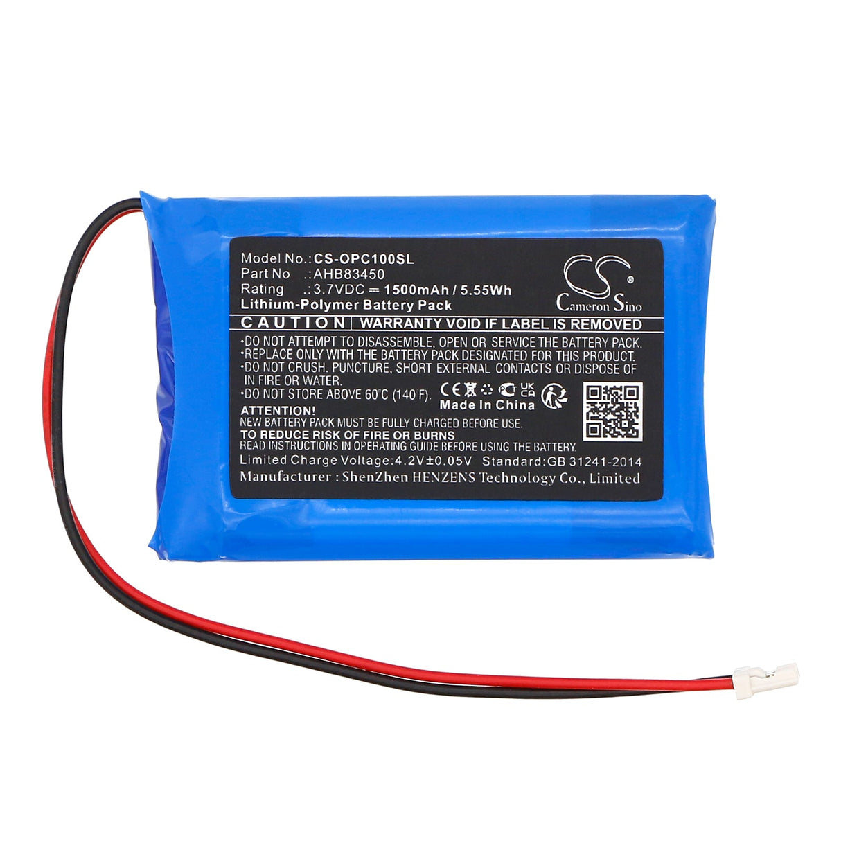 3.7V, Li-Polymer, 1500mAh, Media Player battery fits Opus, Ahb83450, Click, Player, 5.55Wh Media Player Cameron Sino Technology Limited