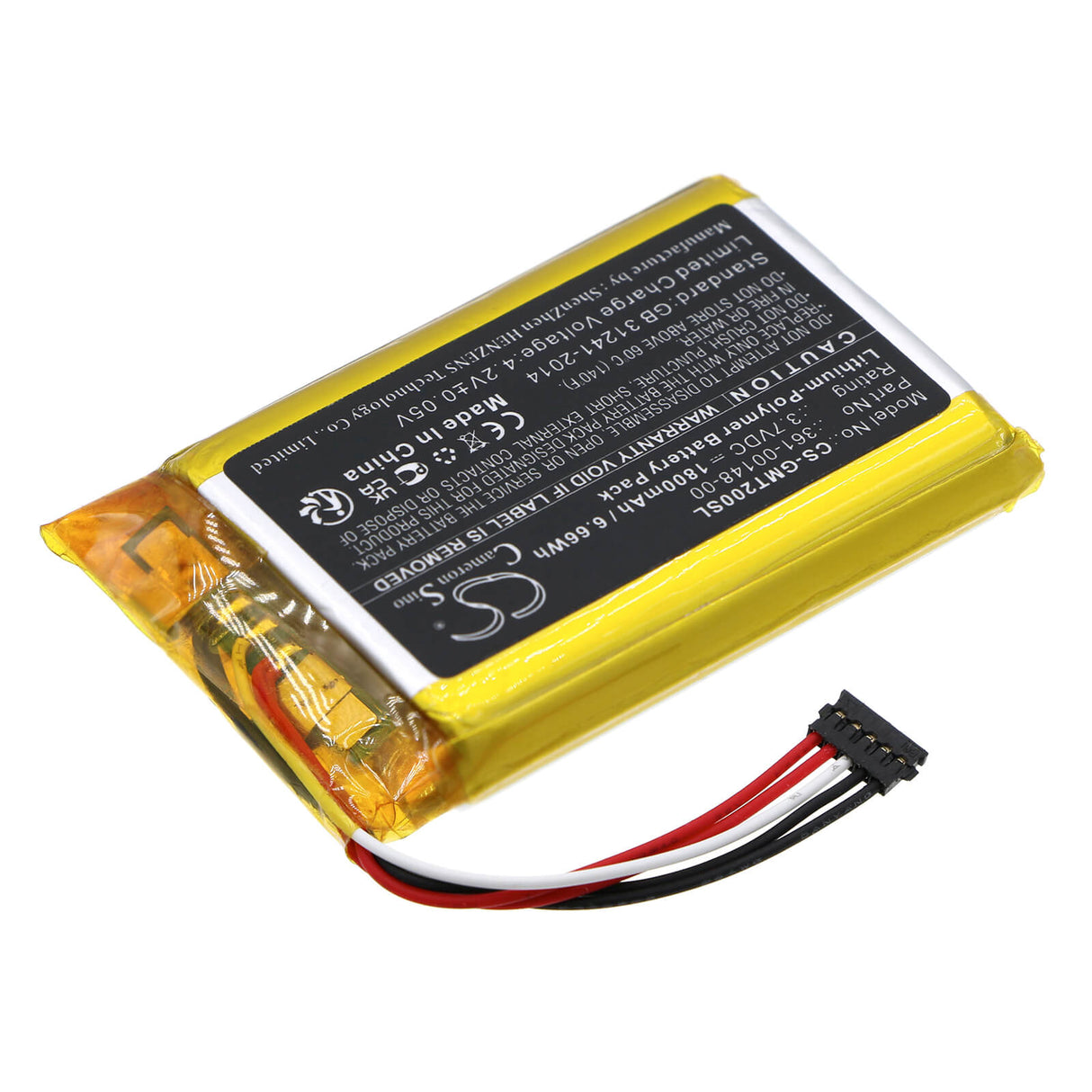 3.7V, Li-Polymère, 1800mAh, Batterie de collier pour chien compatible avec Garmin, 361-00148-00, Colliers de suivi GPS pour chiens T20, 6.66Wh Collier pour chien Cameron Sino Technology Limited
