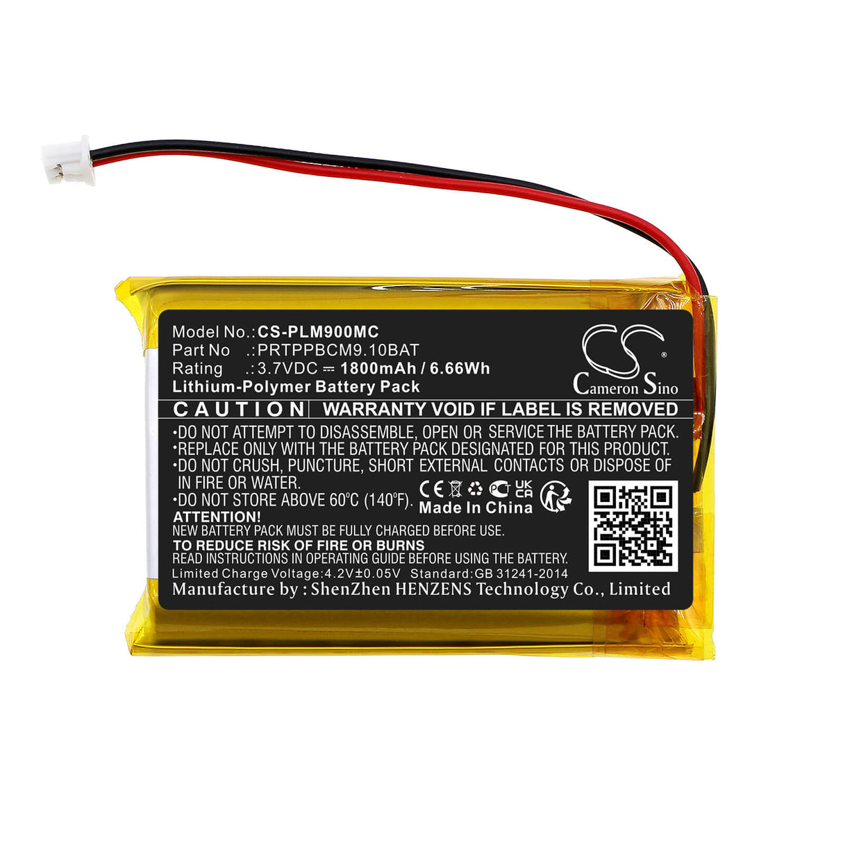 3.7V, Li-Polymer, 1800mAh, Camera battery fits Pyle, Prtppbcm9.10bat, Ppbcm10, Ppbcm9, 6.66Wh Camera Cameron Sino Technology Limited (Camera)