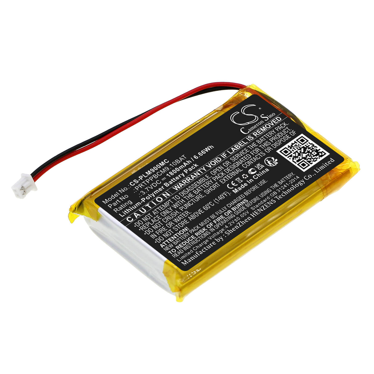 3.7V, Li-Polymer, 1800mAh, Camera battery fits Pyle, Prtppbcm9.10bat, Ppbcm10, Ppbcm9, 6.66Wh Camera Cameron Sino Technology Limited (Camera)