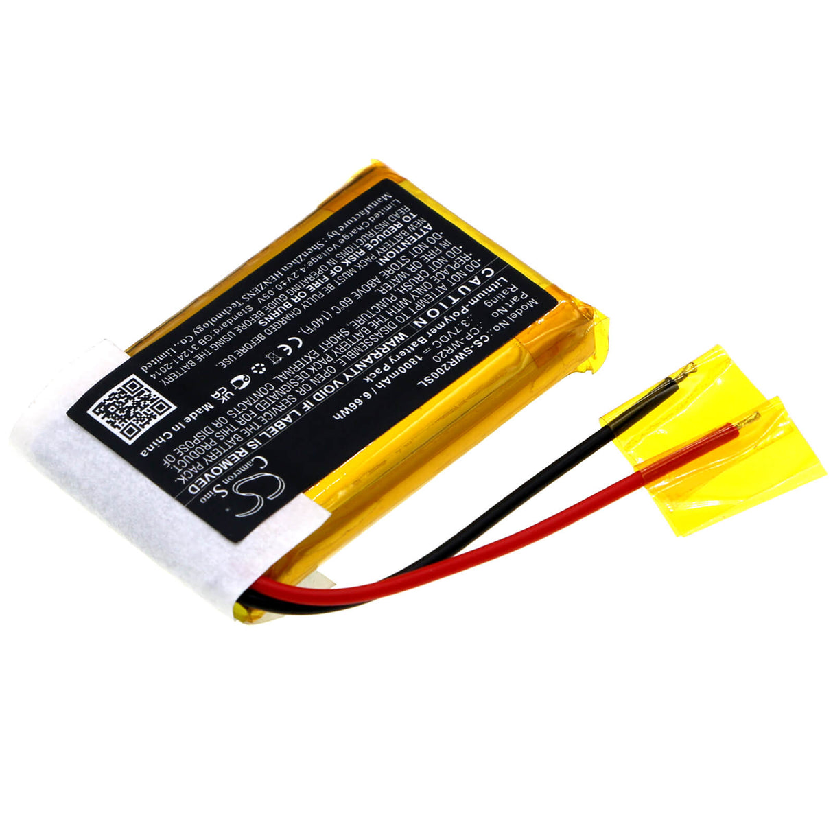 3,7V, Li-Polymère, 1800mAh, batterie de télécommande compatible avec Simrad, Wr20, Wr20 Remote Commander, 6,66Wh Télécommande Cameron Sino Technology Limited
