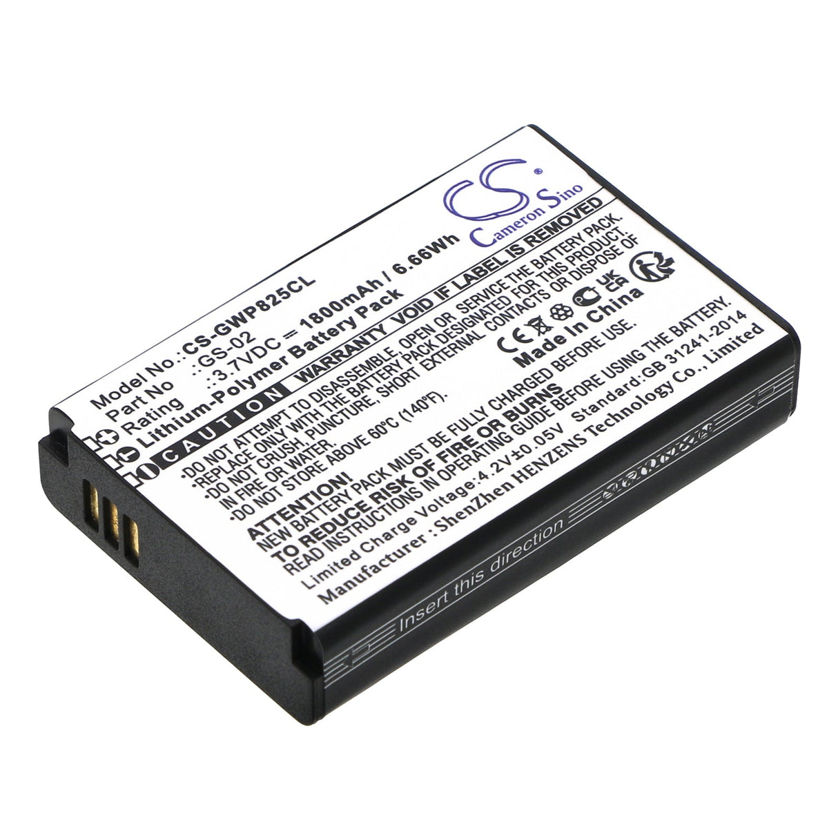 3.7V, Li-Polymer, 1800mAh, Cordless Phone battery fits Grandstream, Gs-02, Wp822, Wp825, 6.66Wh Cordless Phone Cameron Sino Technology Limited (Cordless Phone)