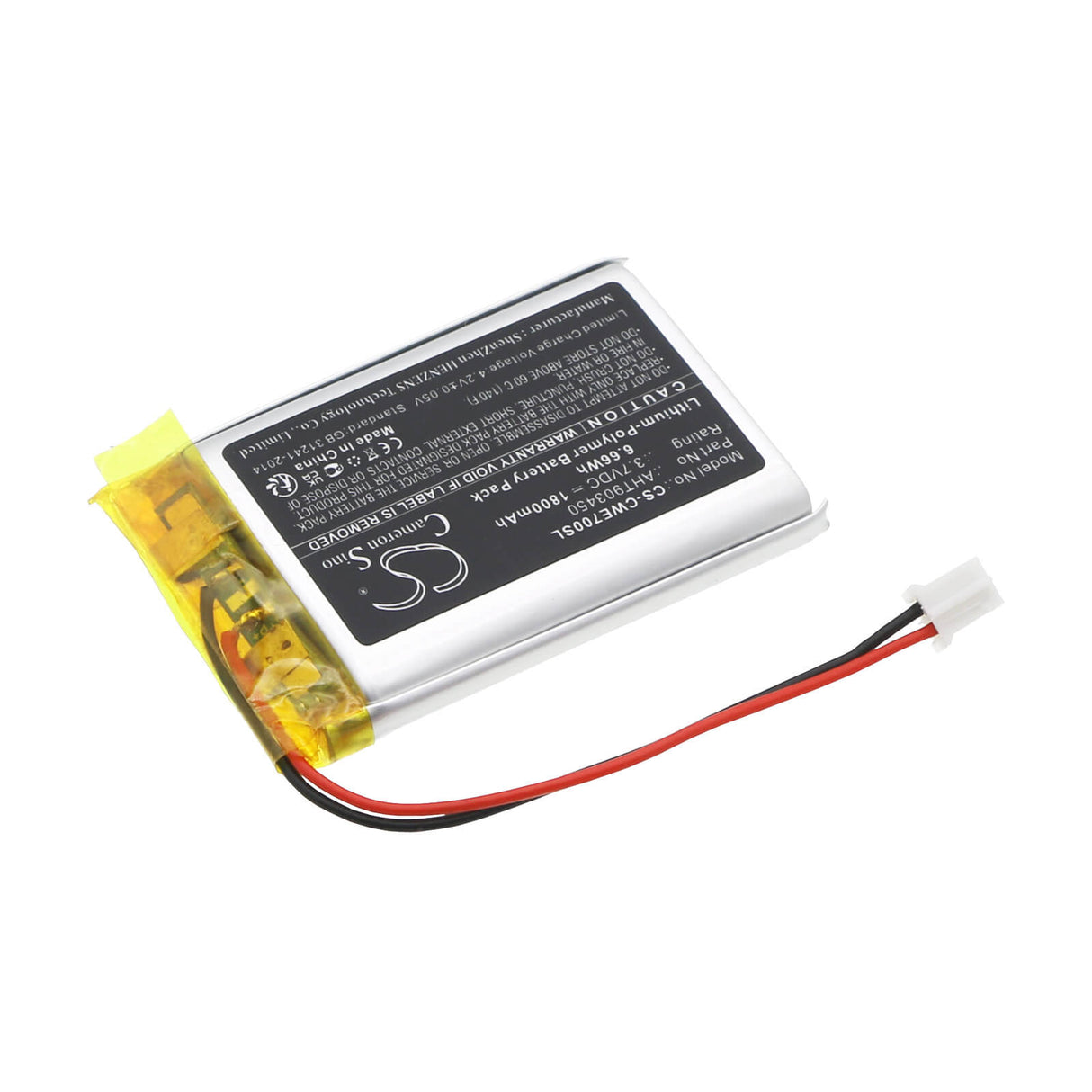 3.7V, Li-Polymer, 1800mAh Headset Battery Fits Cowan & Coinsound, E7, E7 Pro, 6.66Wh Wireless Headset Cameron Sino Technology Limited