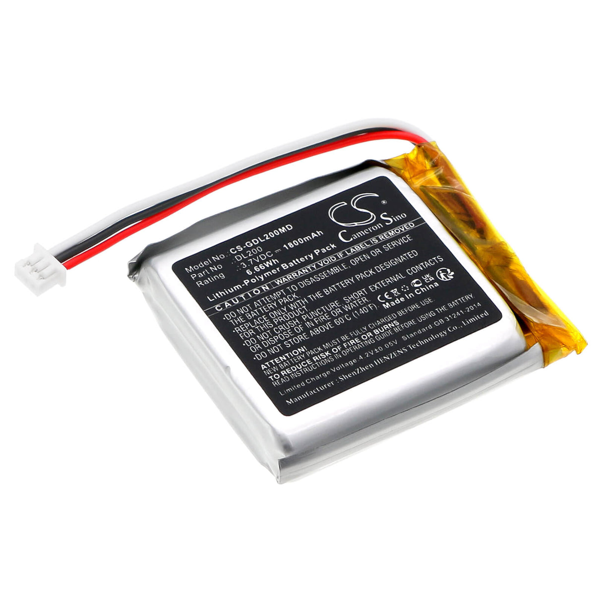 3.7v, Li-polymer, 1800mah, Medical Battery Fits 3gen Dermlite Dl200, Dl2, 6.66wh Medical Cameron Sino Technology Limited (Medical)
