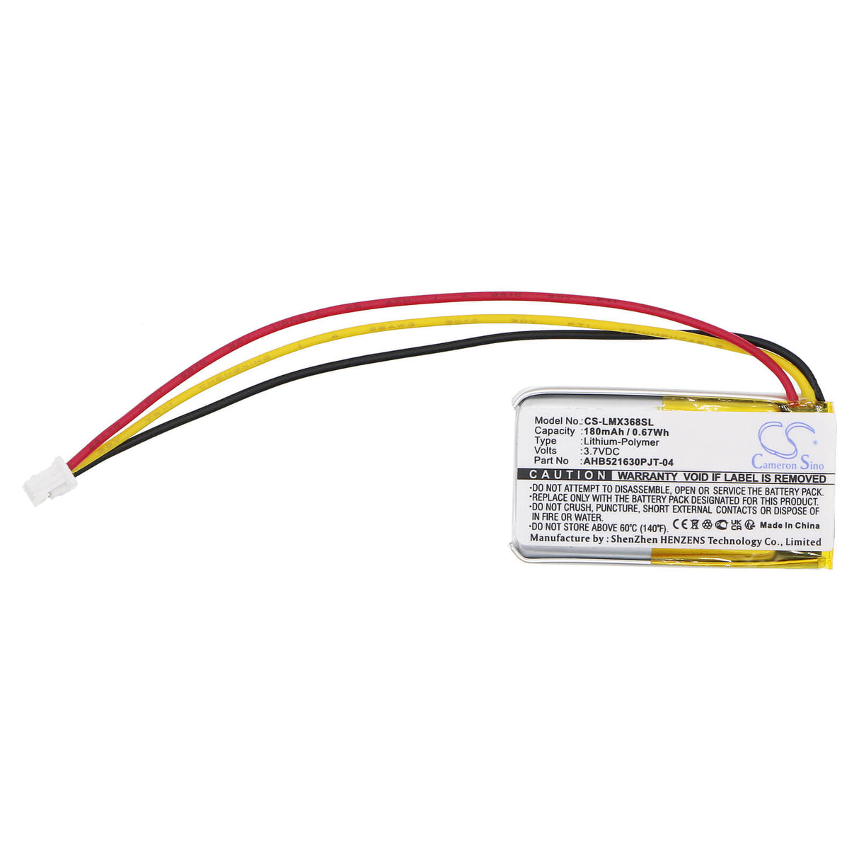 3.7V, Li-Polymer, 180mAh, Keyboard,Mouse battery fits Logitech, Ahb521630pjt-04, 810-006368, M-r0074, 0.67Wh Keyboard,Mouse Cameron Sino Technology Limited