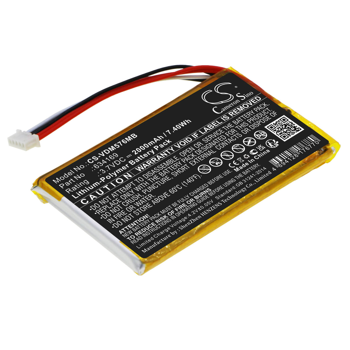 3.7v, Li-polymer, 2000mah, Babyphone Battery Fits Vtech, Rm5764-2hd, Rm5764hd, 7.4wh BabyPhone Cameron Sino Technology Limited