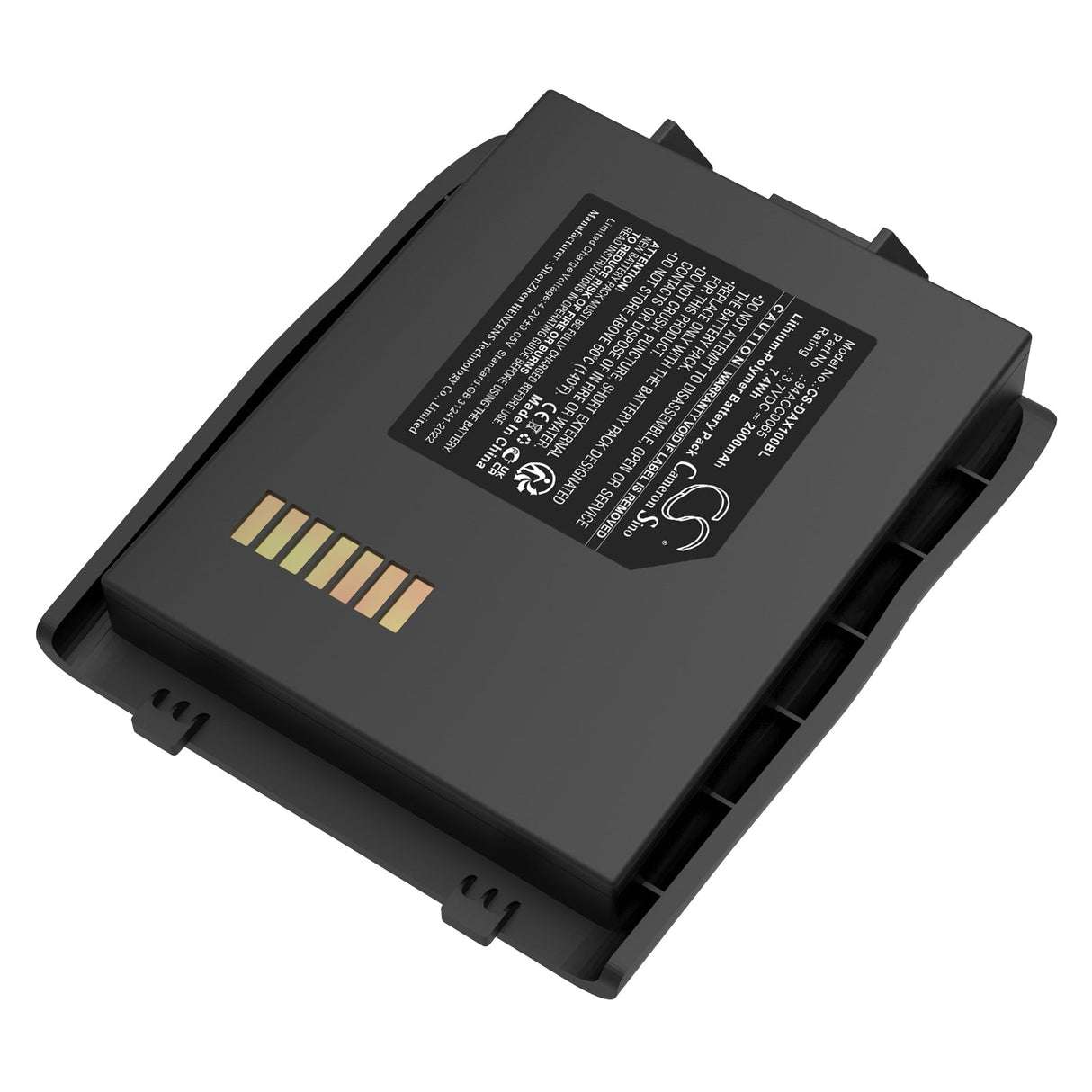 3.7V, Li-Polymer, 2000mAh, Batterie de scanner de code-barres compatible avec Datalogic, 50-btec, Lynx, 7.4Wh Scanner de code-barres Cameron Sino Technology Limited