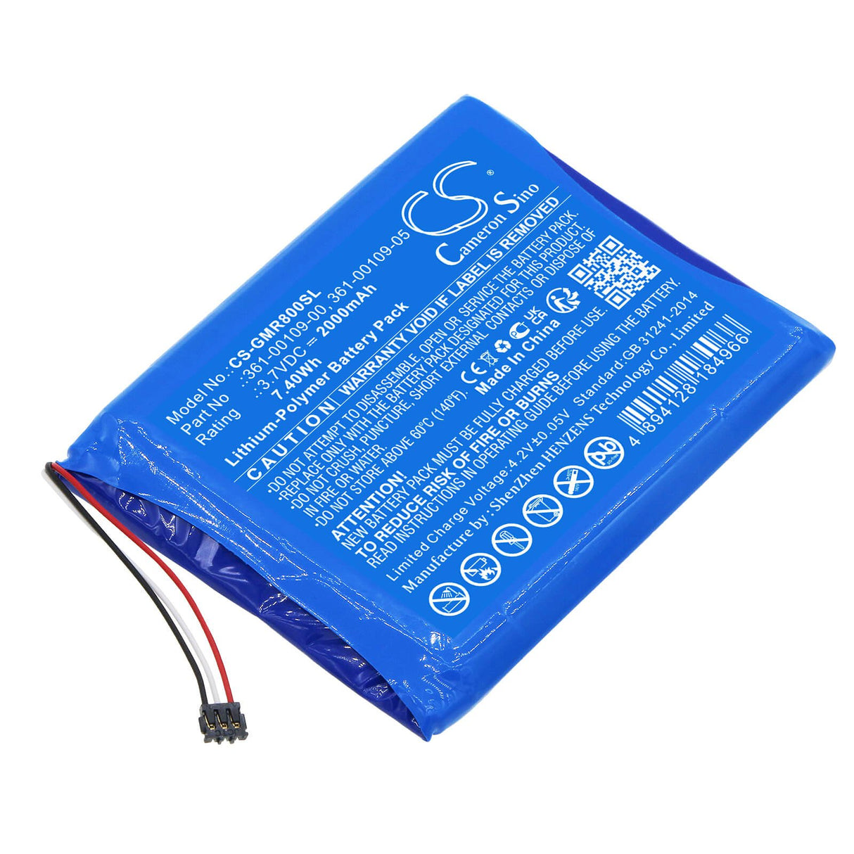3,7V, Li-Polymère, 2000mAh, batterie GPS compatible Garmin, 361-00109-00, Dezl Otr800, Dezl Otr800 Mt-s, 7,4Wh GPS, Navigator Cameron Sino Technology Limited