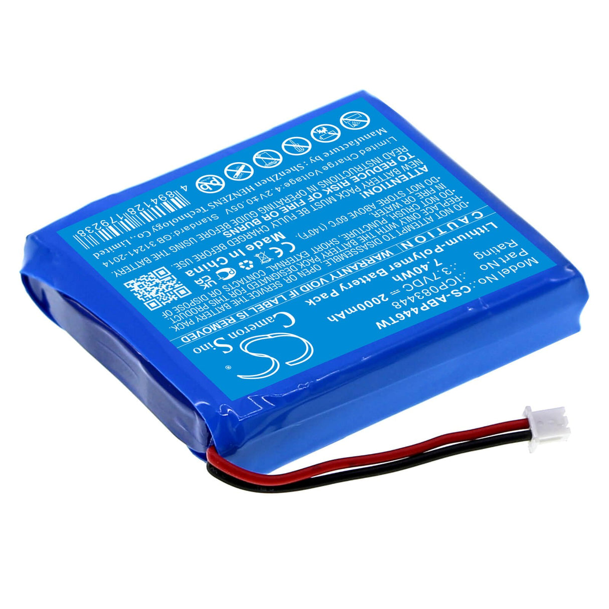 3.7V, Li-Polymer, 2000mAh, Two-Way Radio battery fits Midland, Stabo, Icp083448, Bambini Babysitter, Tectalk Float, 7.4Wh Two-Way Radio Cameron Sino Technology Limited