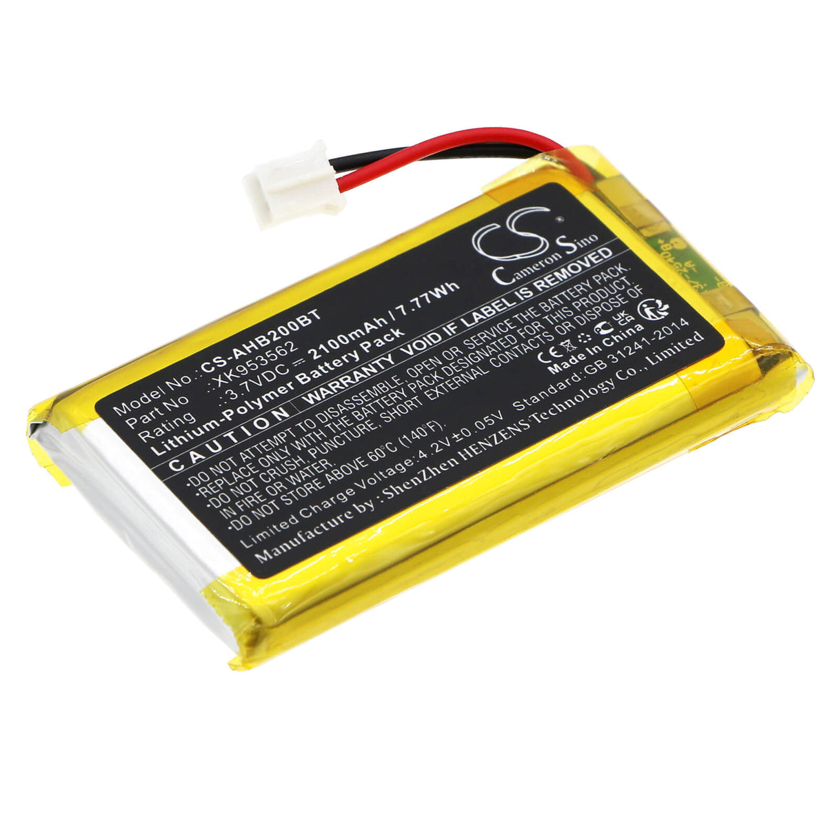 3.7v, Li-polymer, 2100mah, Alarm Battery Fits Ajax, Aj-hub2plus-w/b, Aj-hub2-w/b, 7.77wh Alarm System Cameron Sino Technology Limited