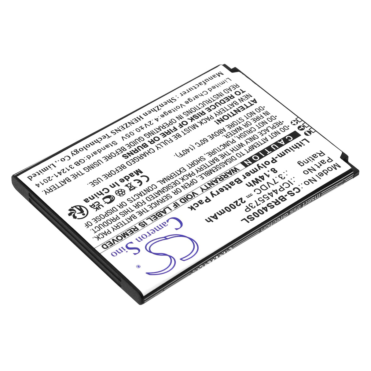 3,7V, Li-Polymer, 2200mAh, batterie de smartphone compatible avec Brondi, Icp445573p, Smartphone 4g, 8,14Wh Mobile, SmartPhone Cameron Sino Technology Limited (Smartphone)