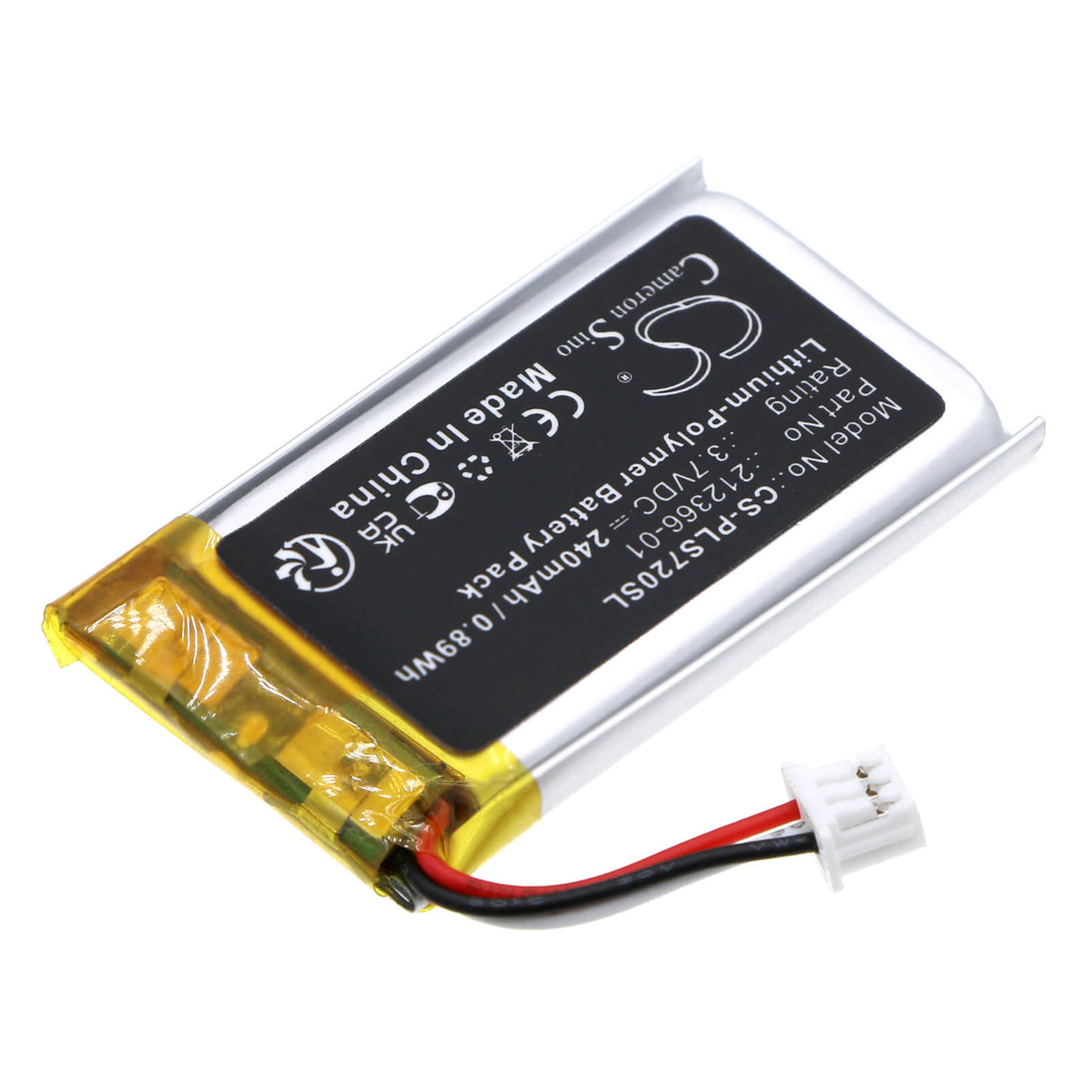3.7V, Li-Polymer, 240mAh, Headset battery fits Poly, Plantronics, 212366-01, Savi 7200 Office, Savi 7210 Office, 0.89Wh Wireless Headset Cameron Sino Technology Limited