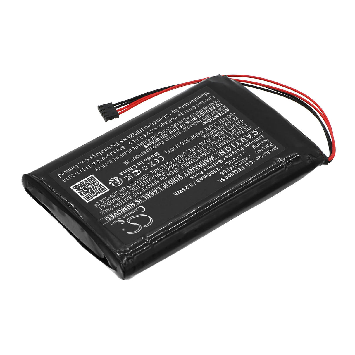 3.7v, Li-polymère, 2500mah, Batterie amplificateur compatible Fiio, Q5, 9.25wh Amplificateur Cameron Sino Technology Limited