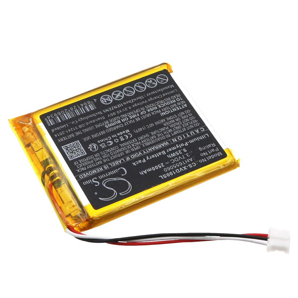 3.7V, Li-Polymer, 2500mAh Diagnostic Scanner Battery fits Xhorse, Vvdi Key Tool Max Programming, 9.25Wh Diagnostic Scanner Cameron Sino Technology Limited
