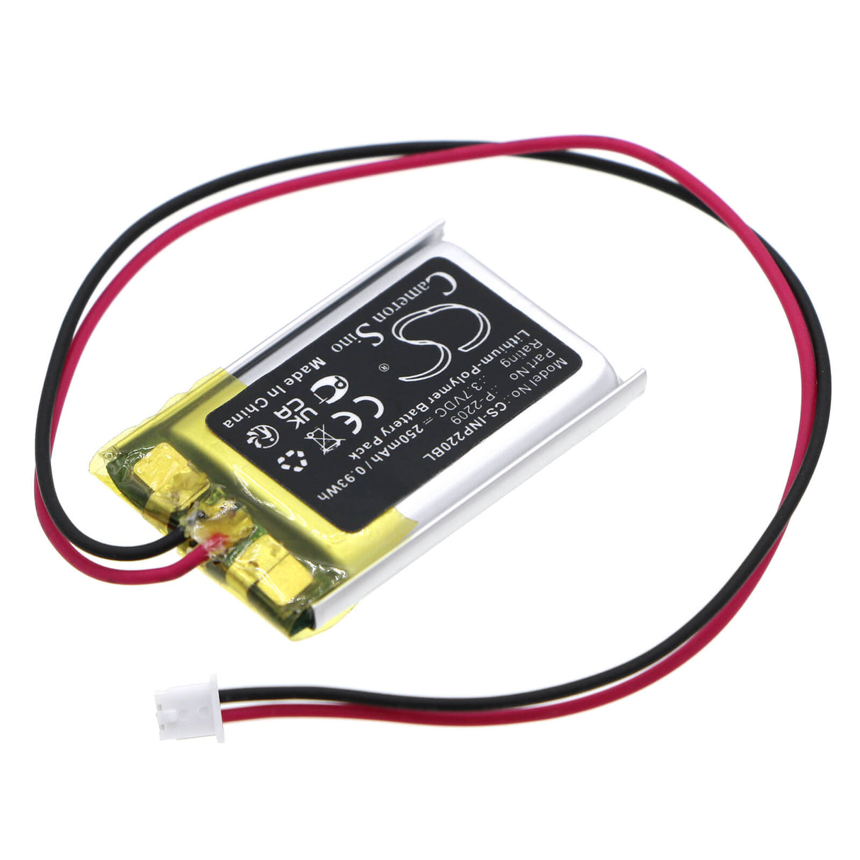 3,7V, Li-Polymère, 250mAh, Batterie de terminal de paiement adaptée à Int Raster, P-2209, Sauvegarde de mémoire, 0,93Wh Terminal de paiement Cameron Sino Technology Limited