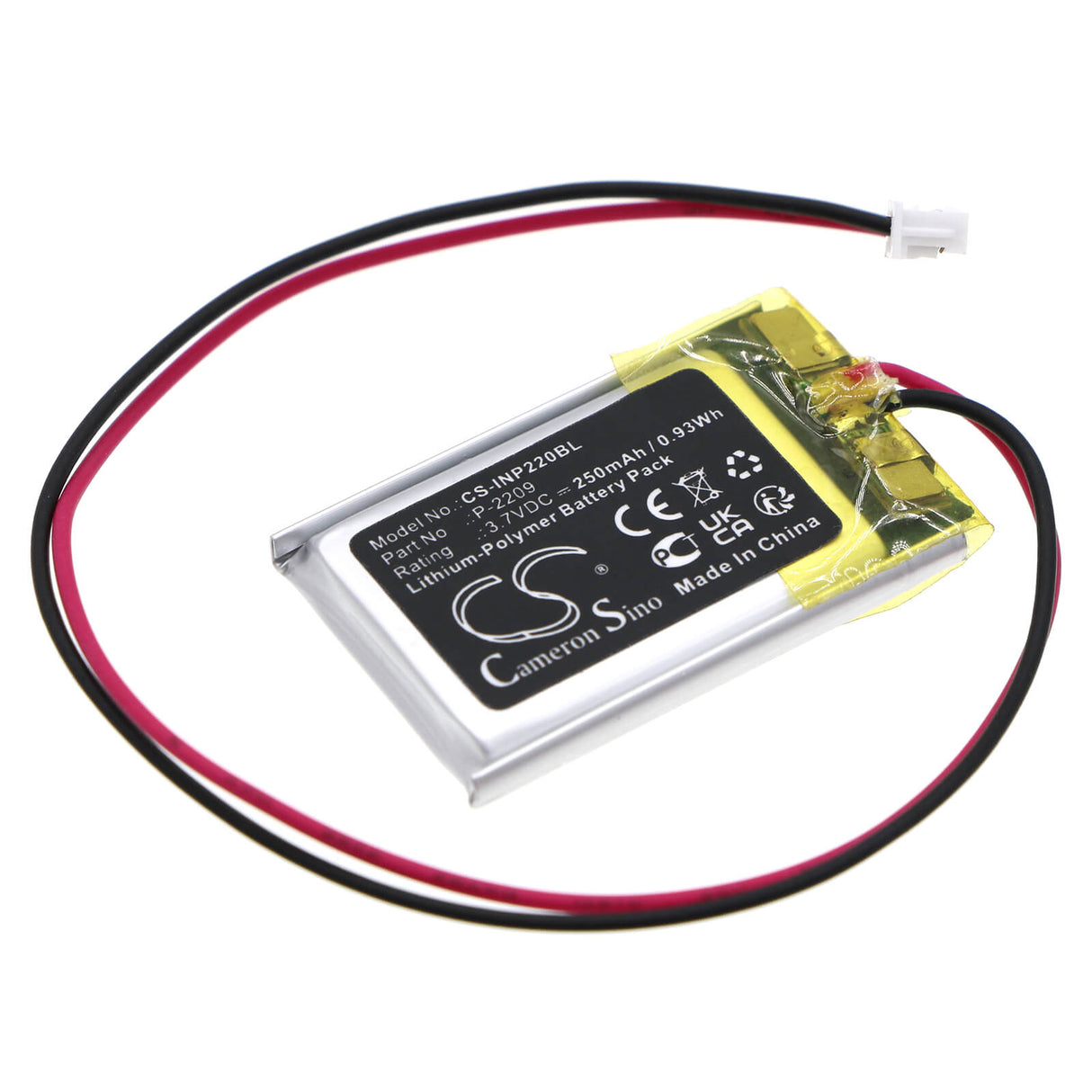 3,7V, Li-Polymère, 250mAh, Batterie de terminal de paiement adaptée à Int Raster, P-2209, Sauvegarde de mémoire, 0,93Wh Terminal de paiement Cameron Sino Technology Limited