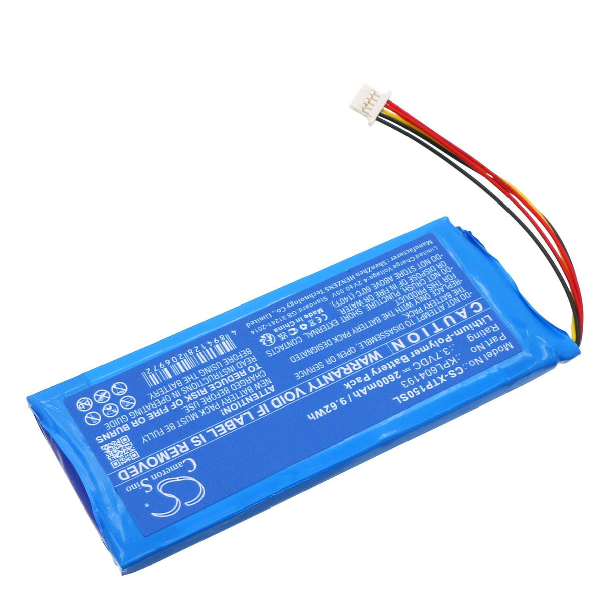 3.7V, Li-Polymer, 2600mAh Diagnostic Scanner Battery fits Xtool, A30 Pro Diagnostic Scan Too, Tp150 Tpms Diagnostic Tool, 9.62Wh Diagnostic Scanner Cameron Sino Technology Limited
